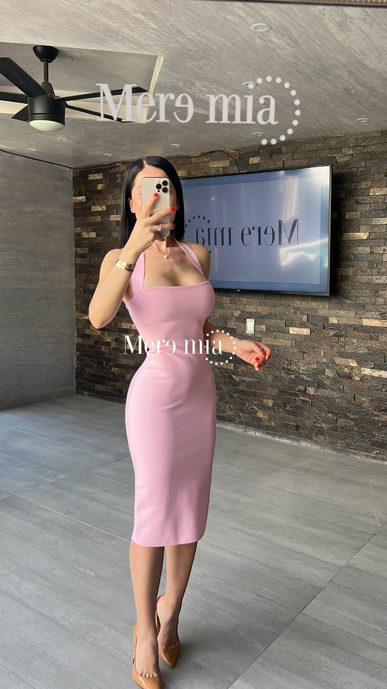 Vestido halter rosa
