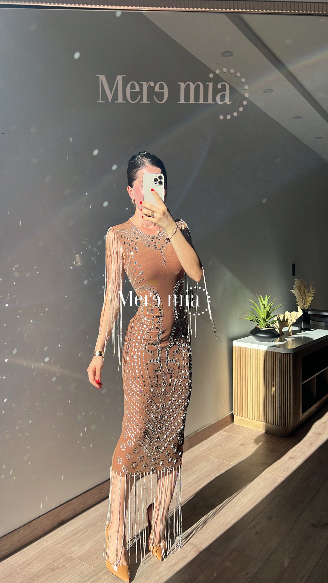 Vestido moka midi plata