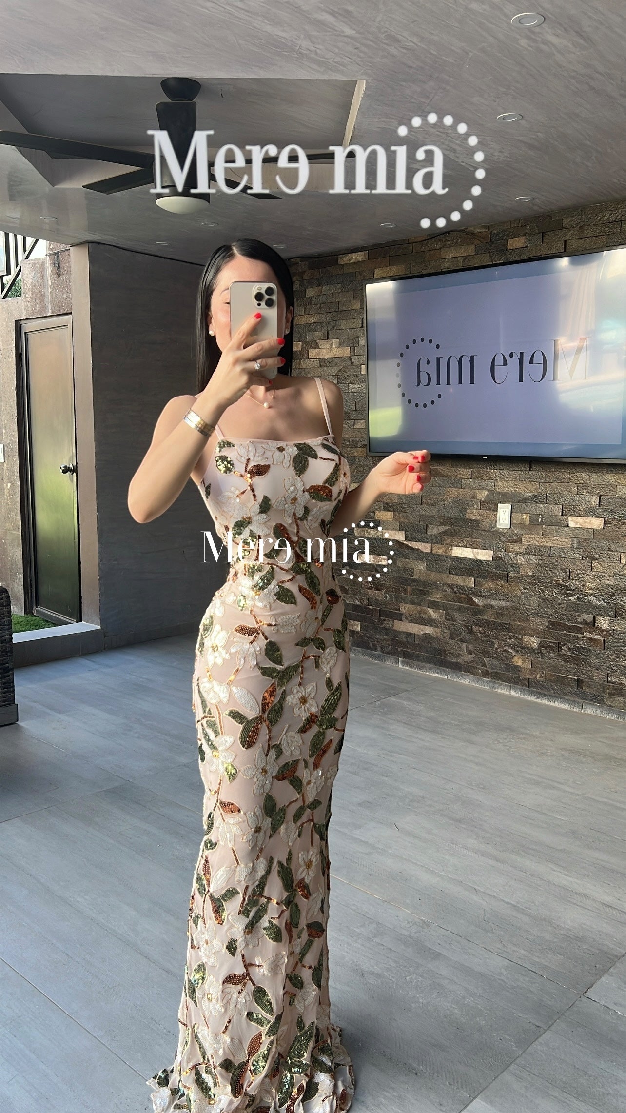 Vestido flores lent verde