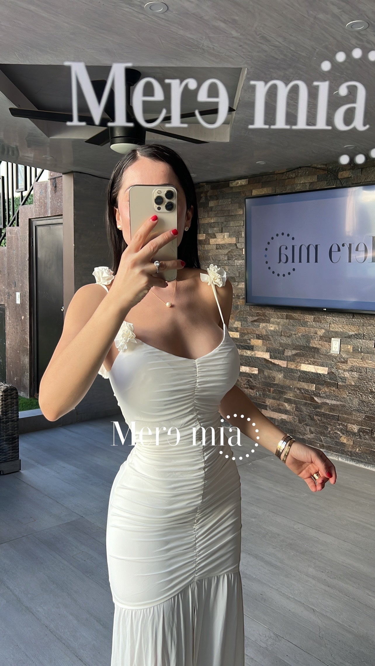 Vestido blanco plisado tir