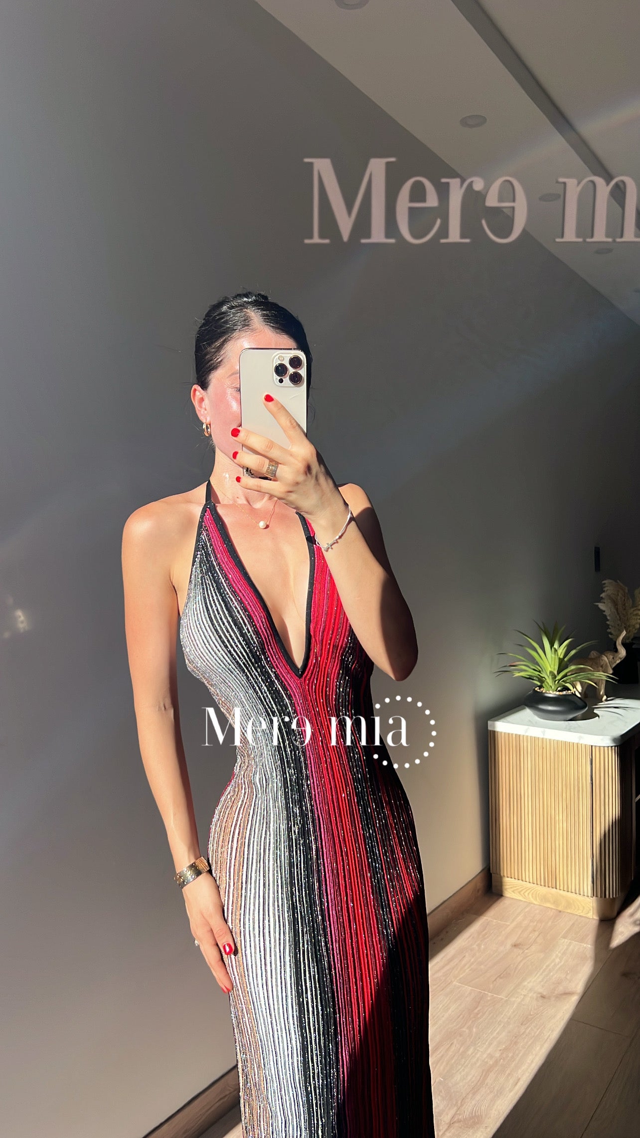 Vestido colores rojo rayas V