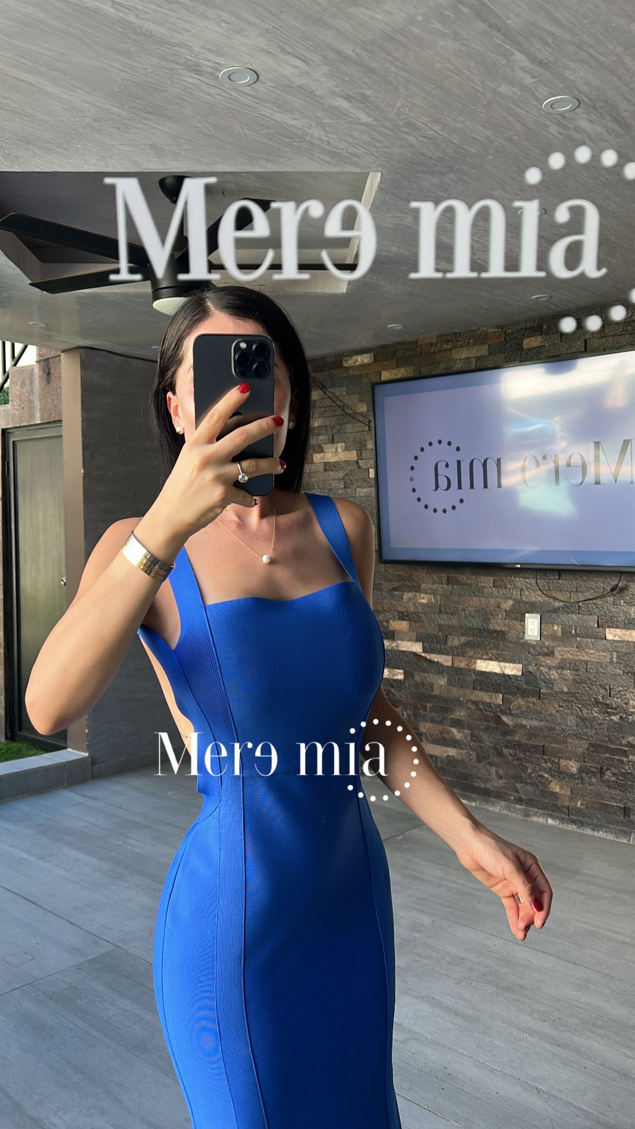 Vestido azul espalda