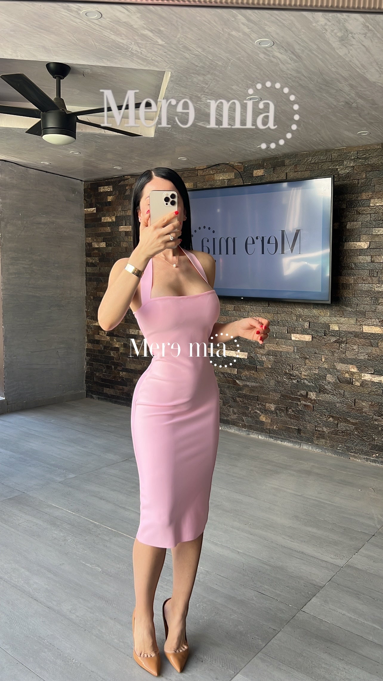 Vestido halter rosa