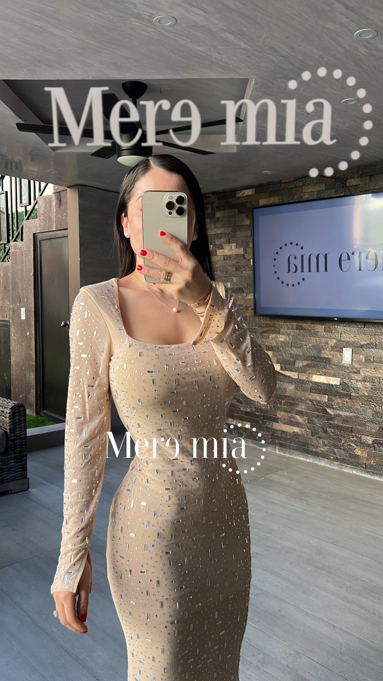 Vestido nude plata ml