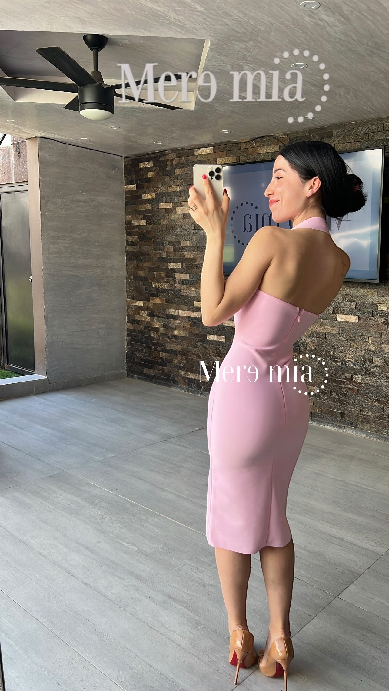 Vestido halter rosa
