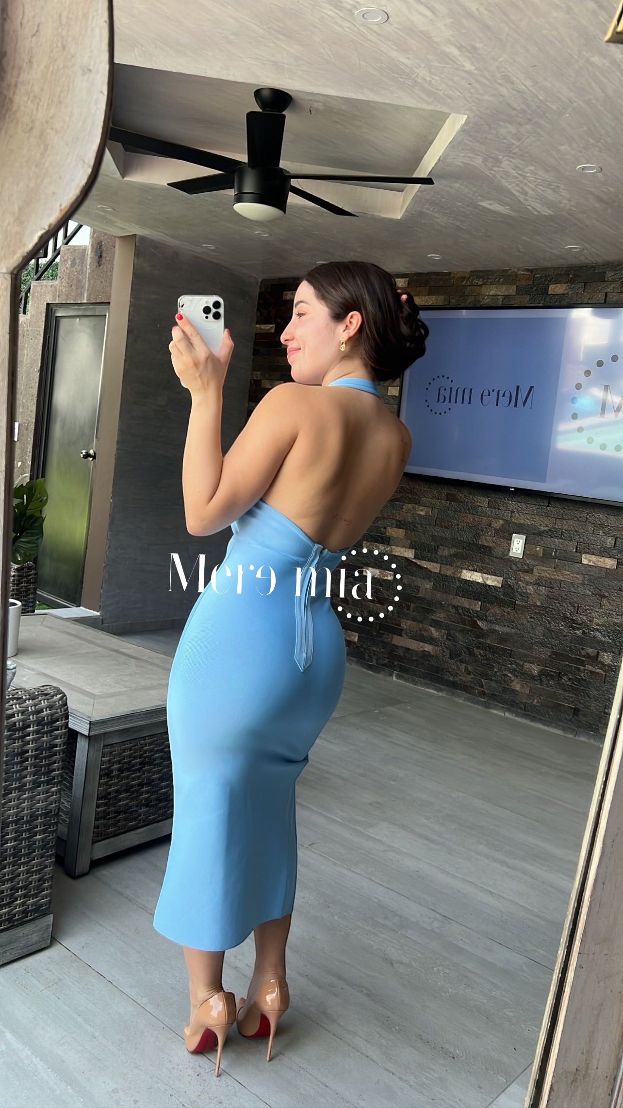 Vestido azul halter