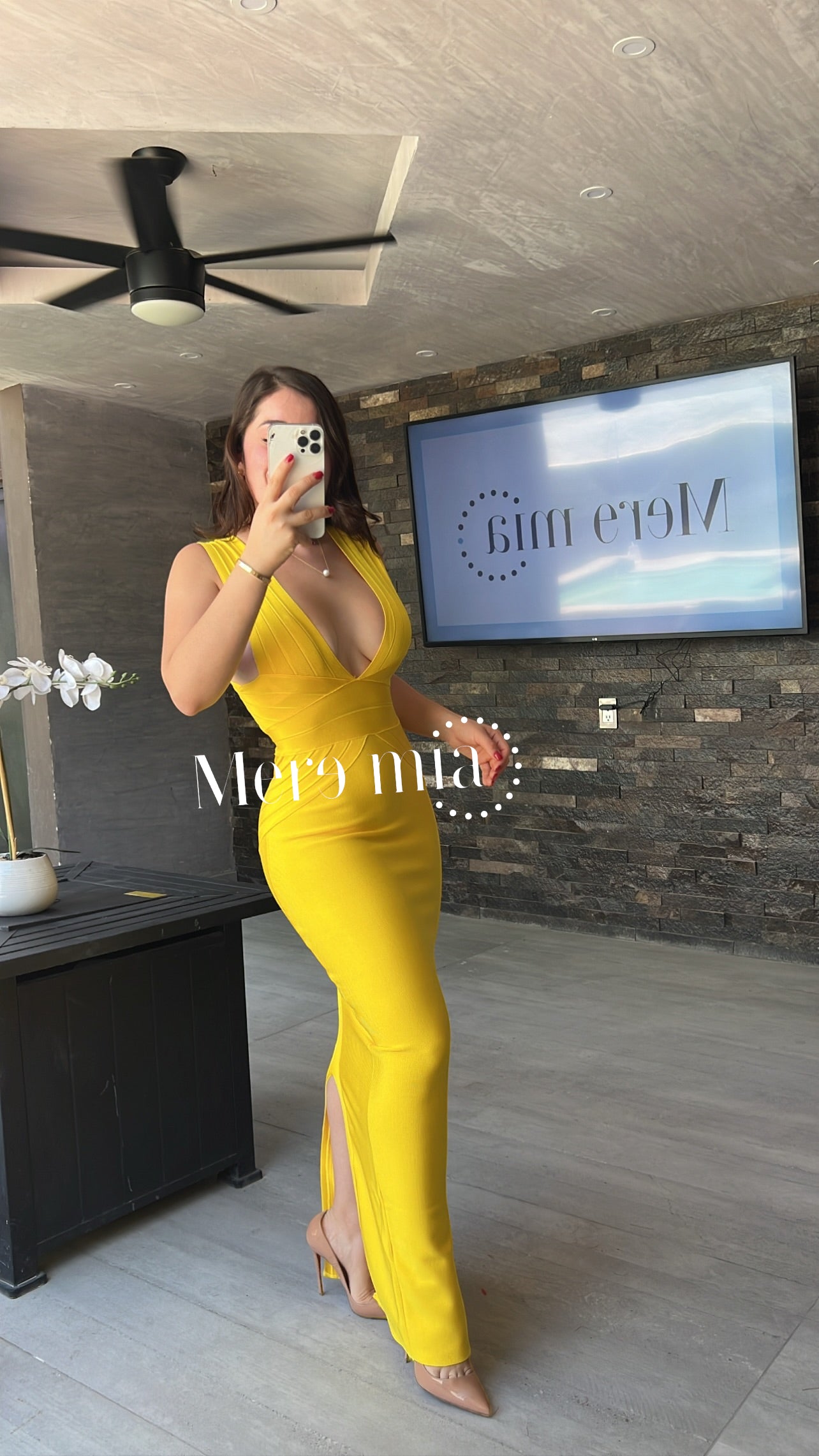 Vestido amarillo largo