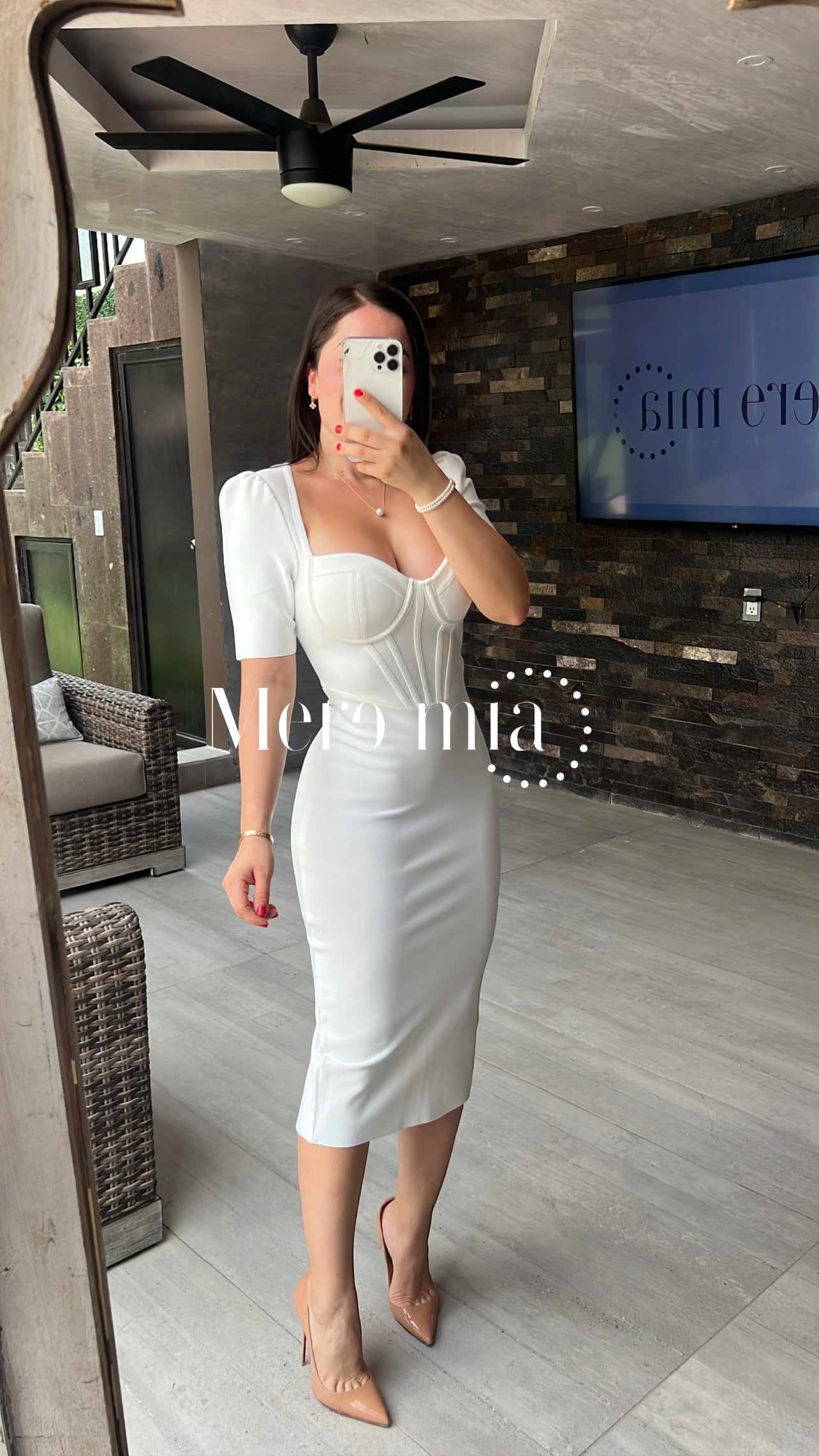 Vestido blanco manga corta