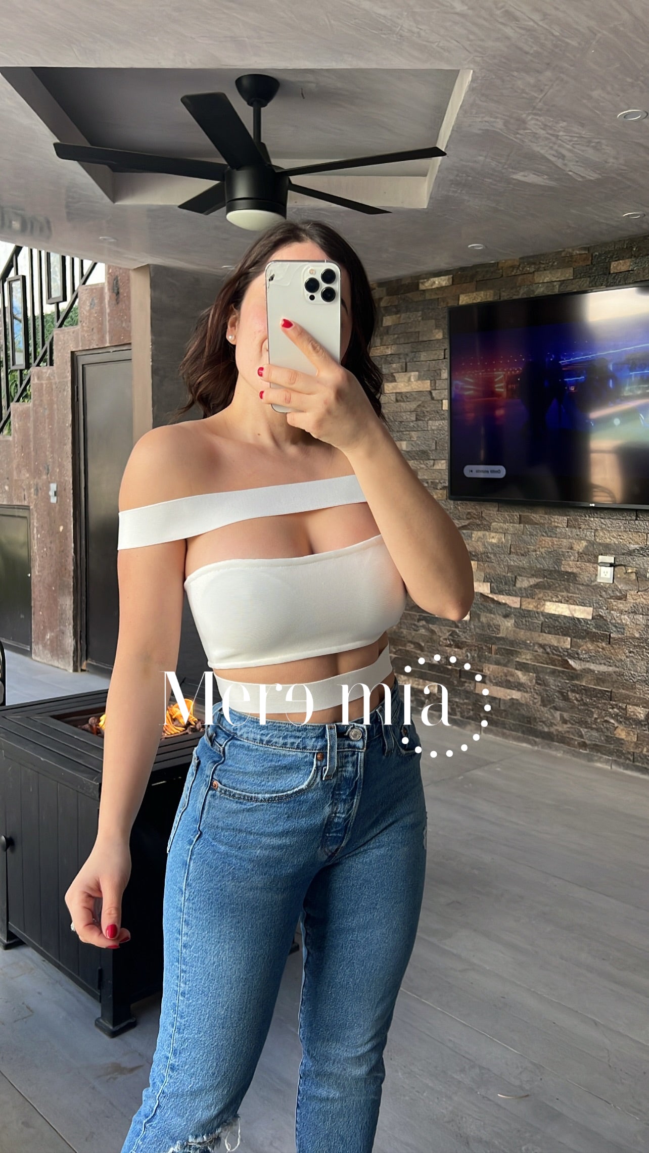 Top de 3 tiras blanco