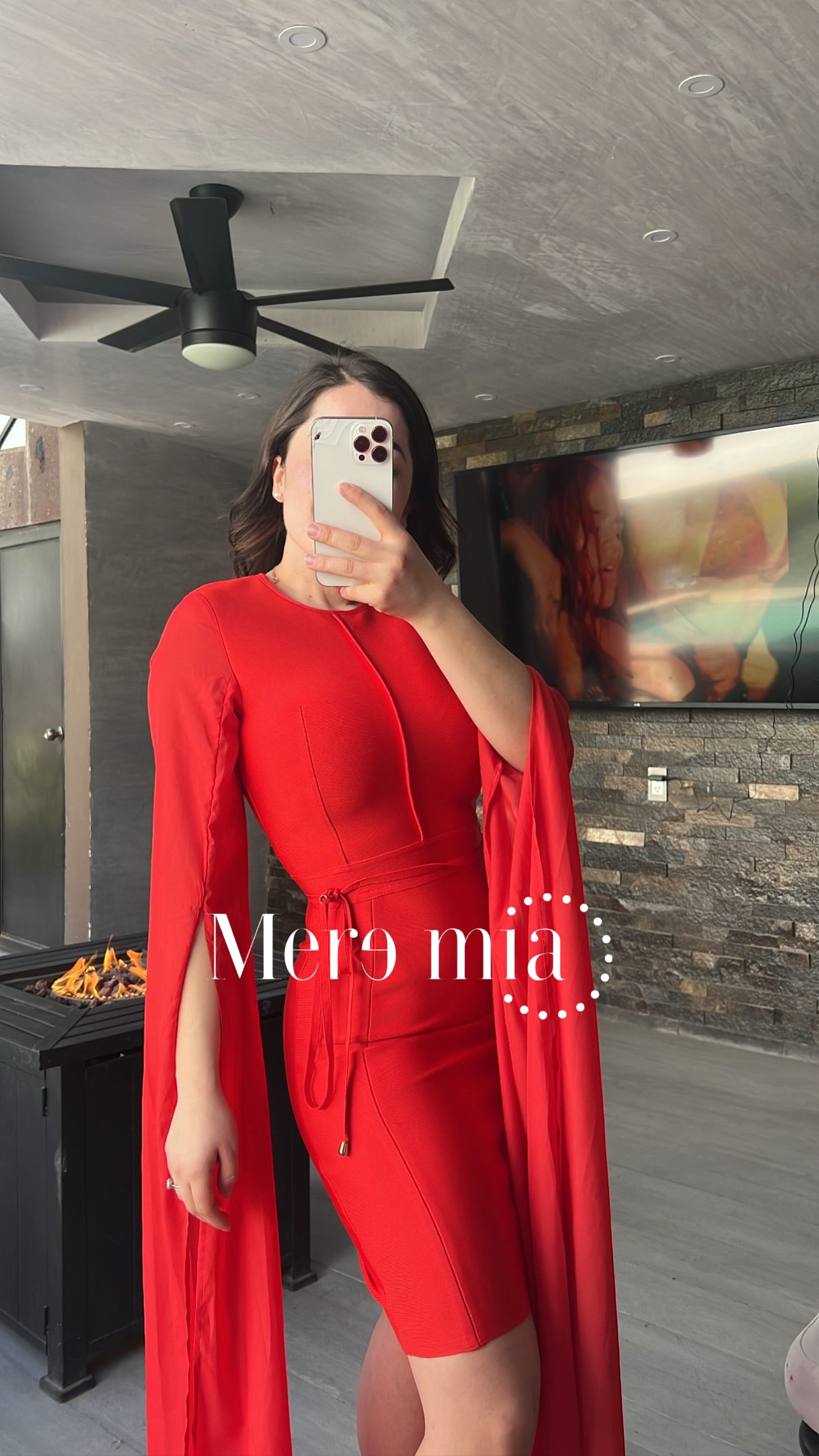 Vestido rojo mangas