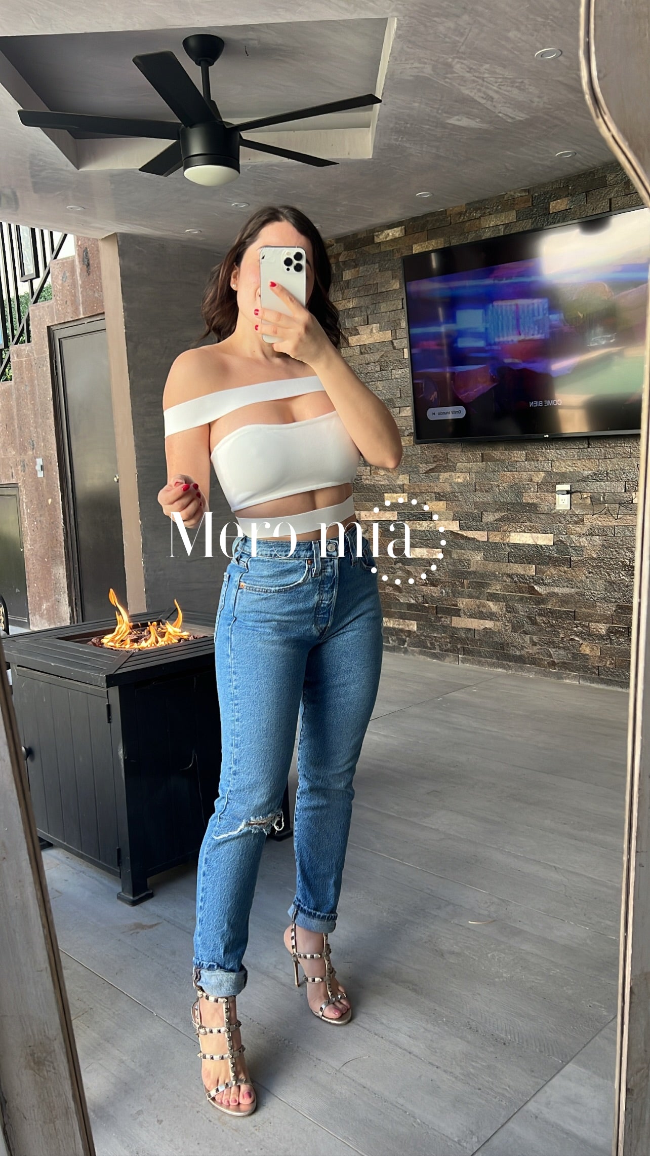 Top de 3 tiras blanco