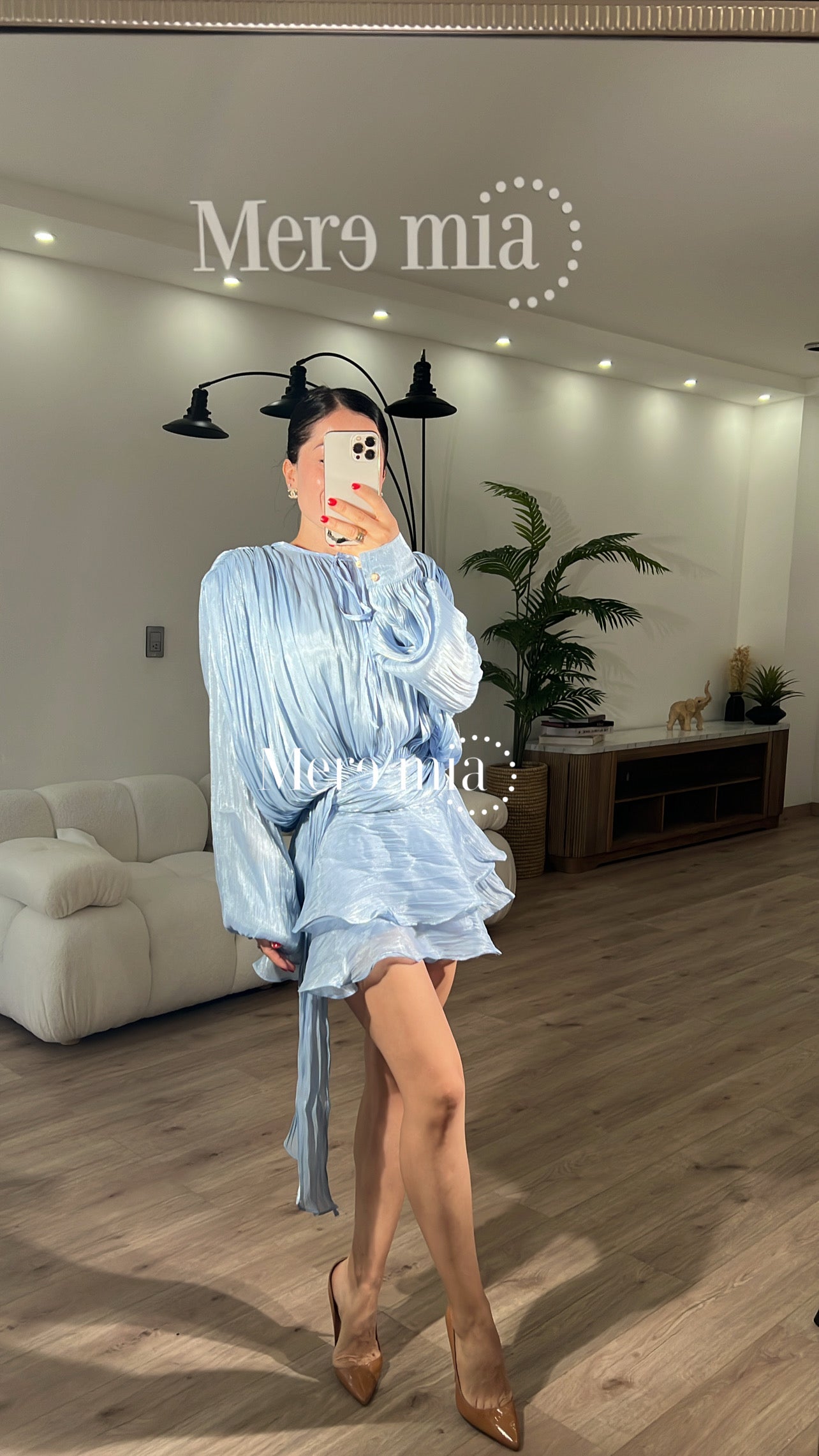 Vestido azul olanes