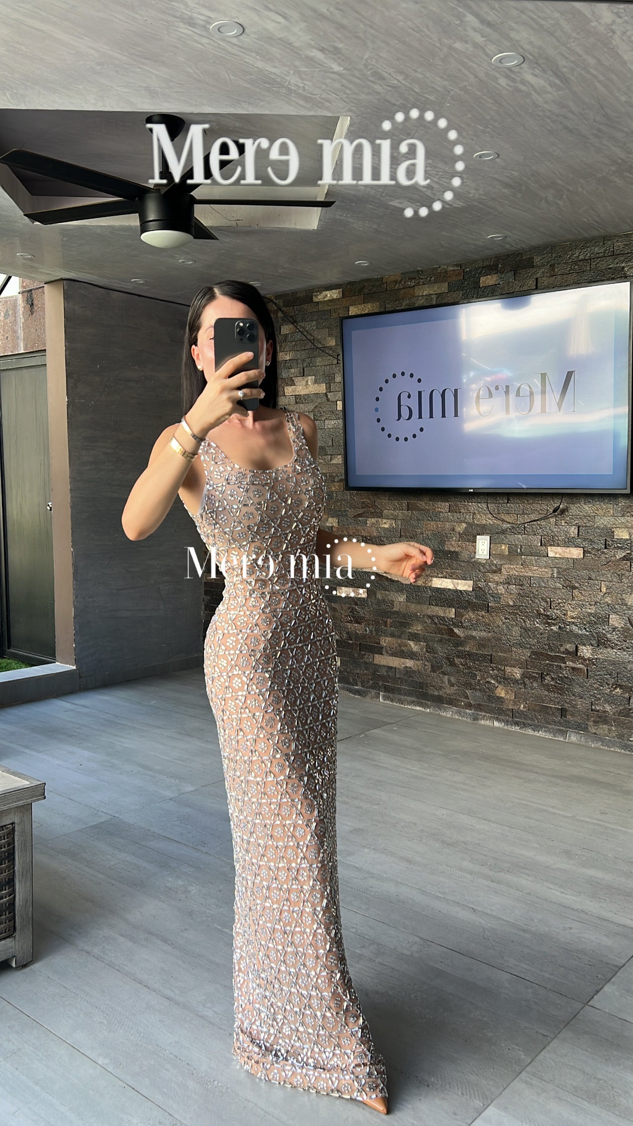 Vestido plata transparente