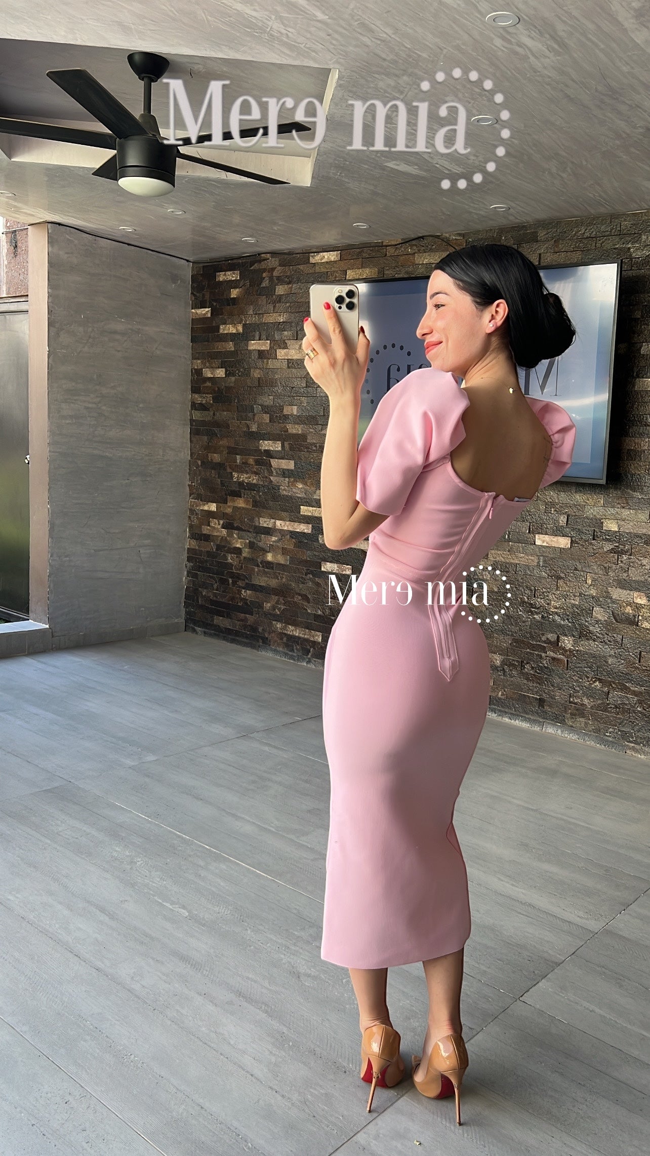 Vestido rosa cruzado mc