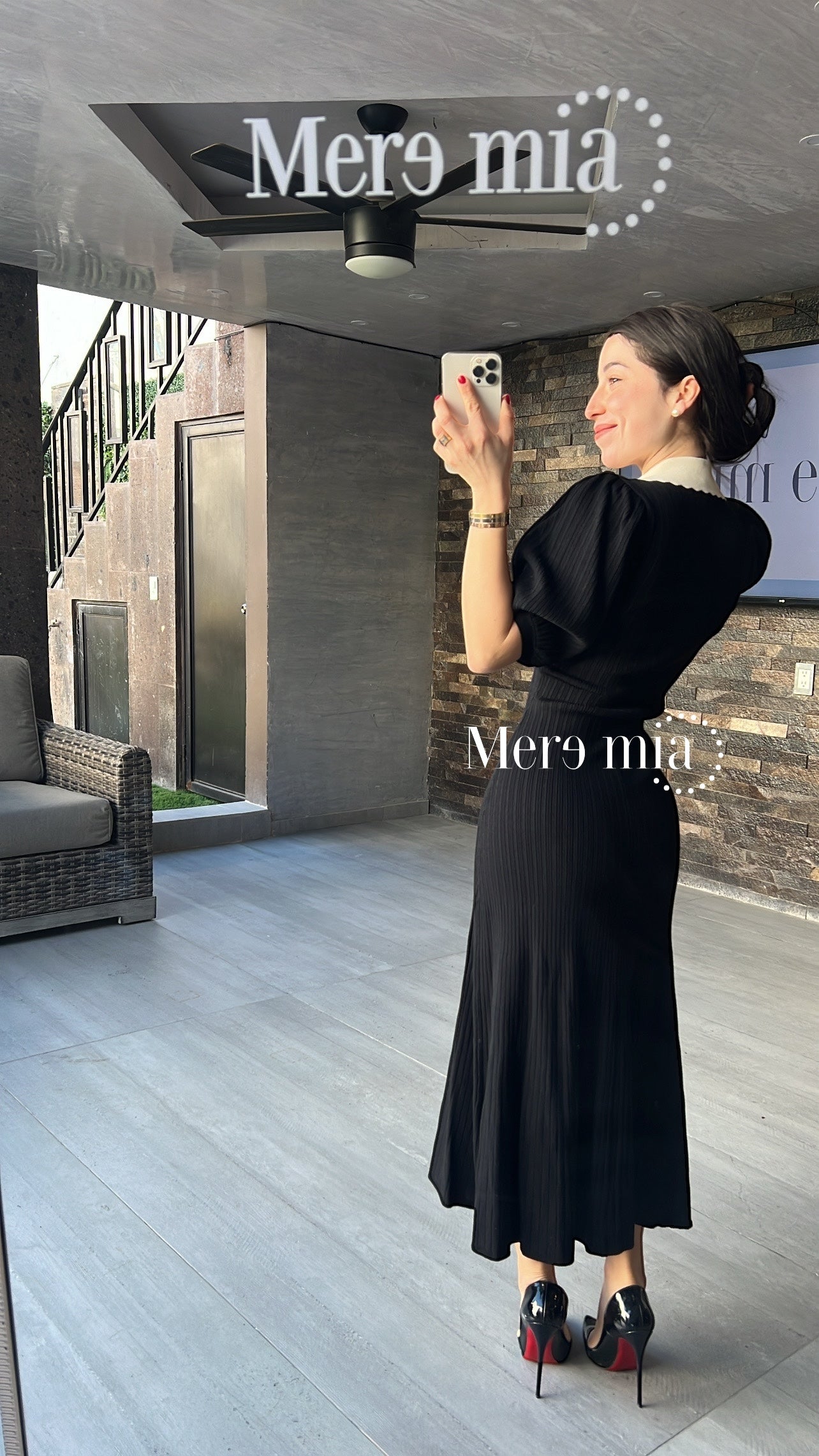 Vestido negro rayado mc