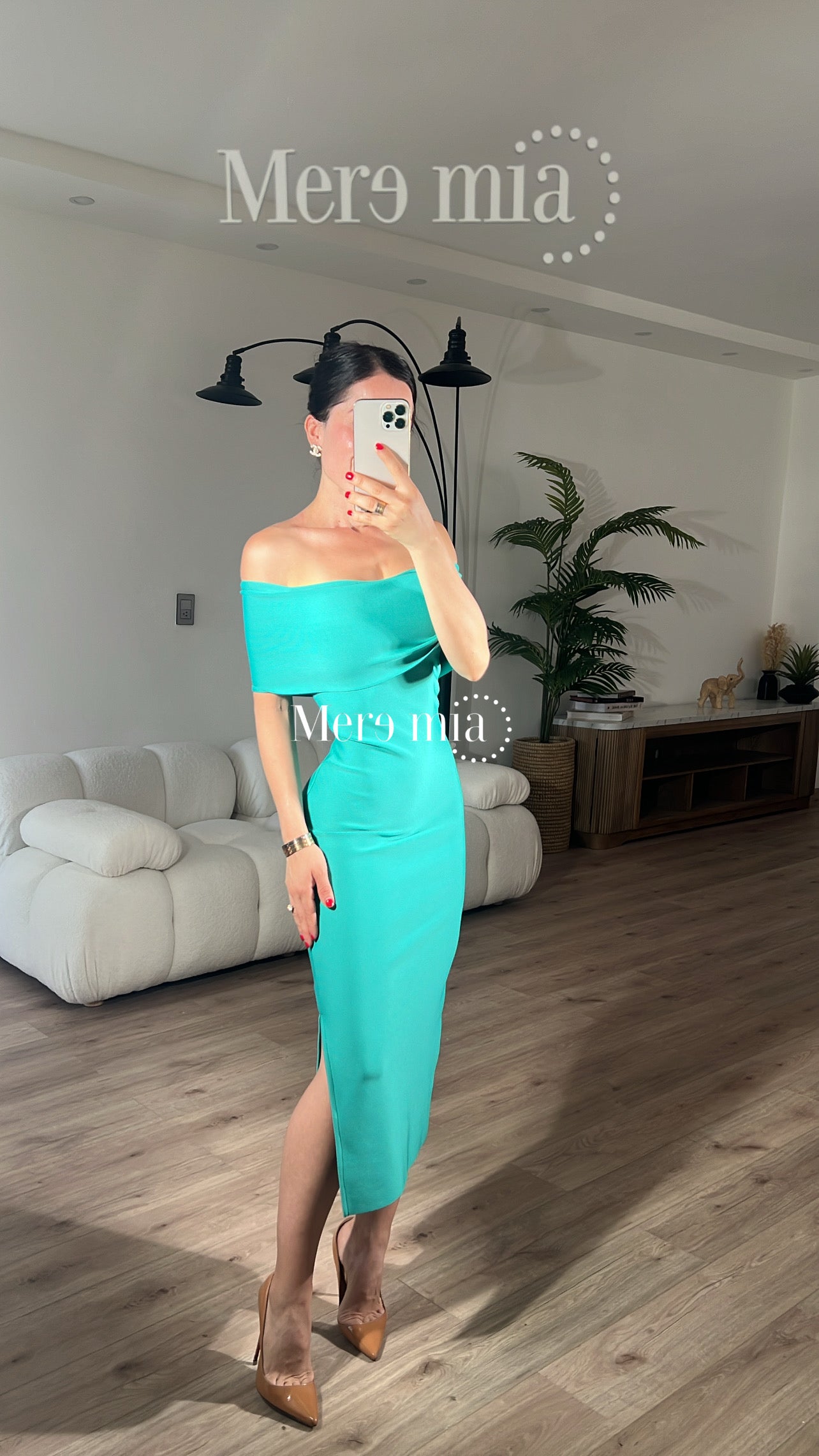 Vestido turq hombros olan