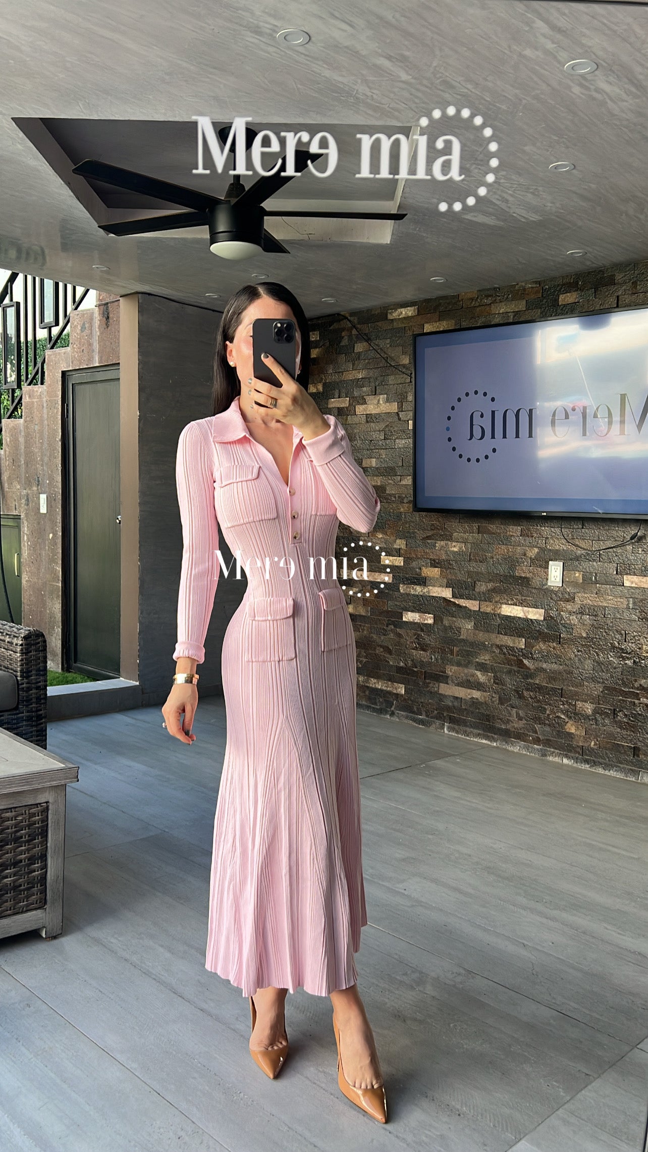 Vestido rosa cuello ml