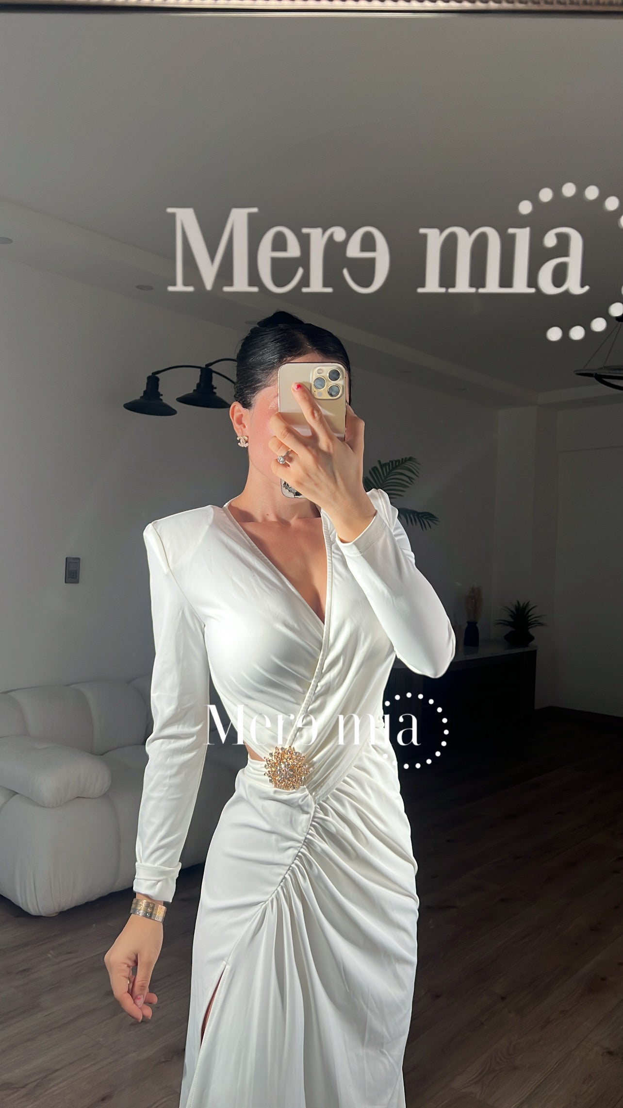 Vestido blanco circ pli