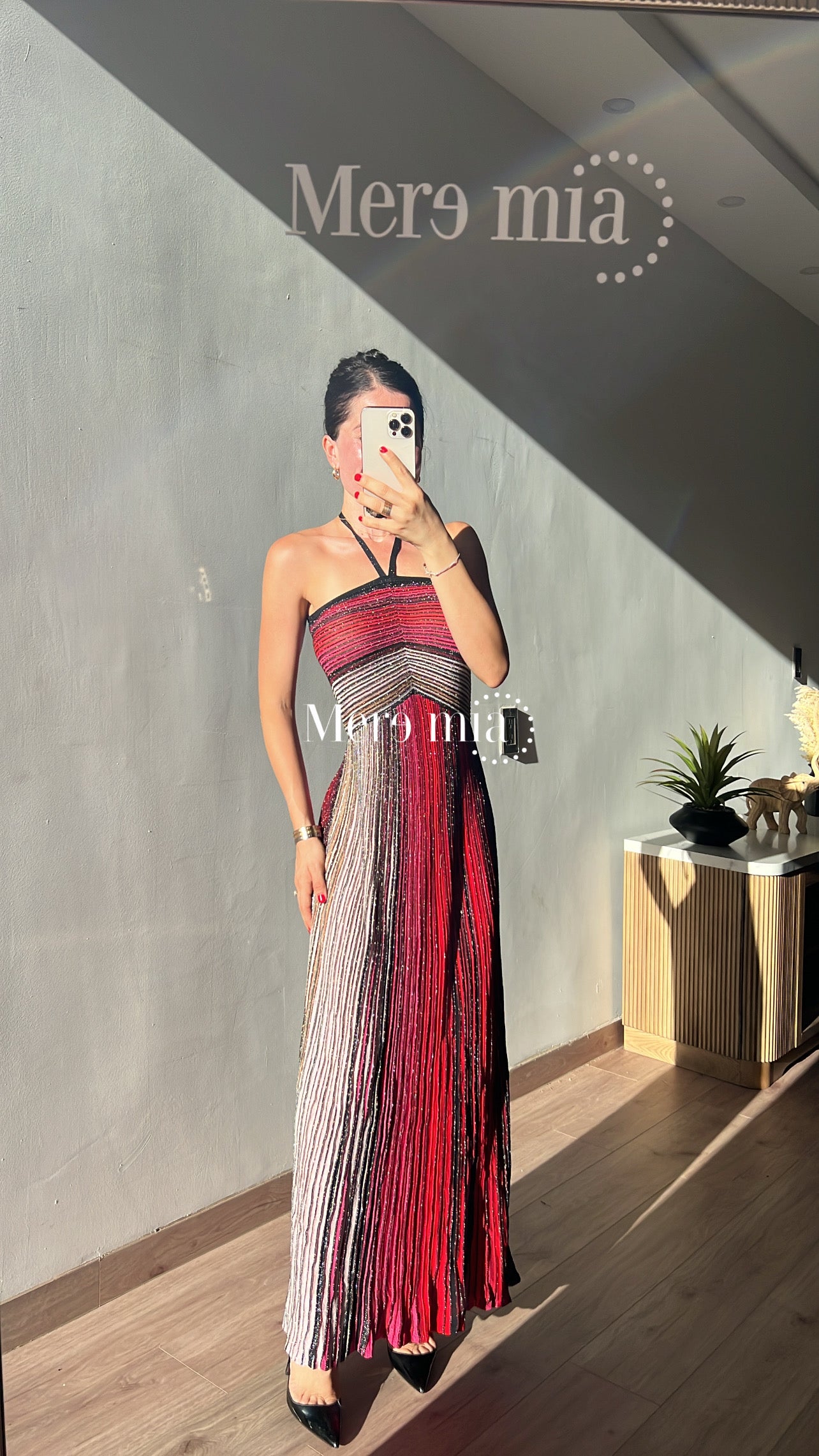 Vestido colores rojo rayas