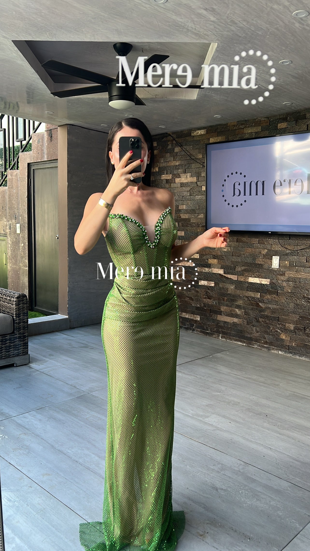 Vestido verde torn apl