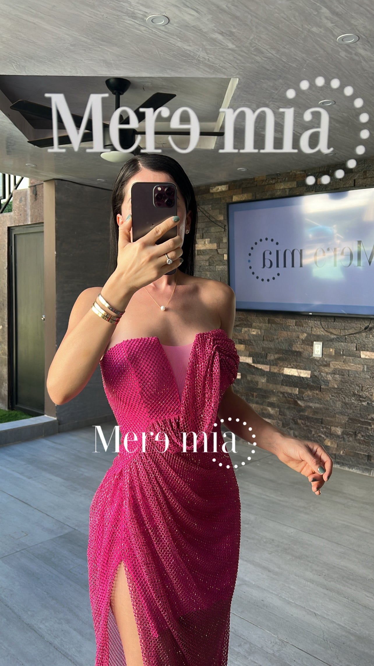 Vestido rosa puntos