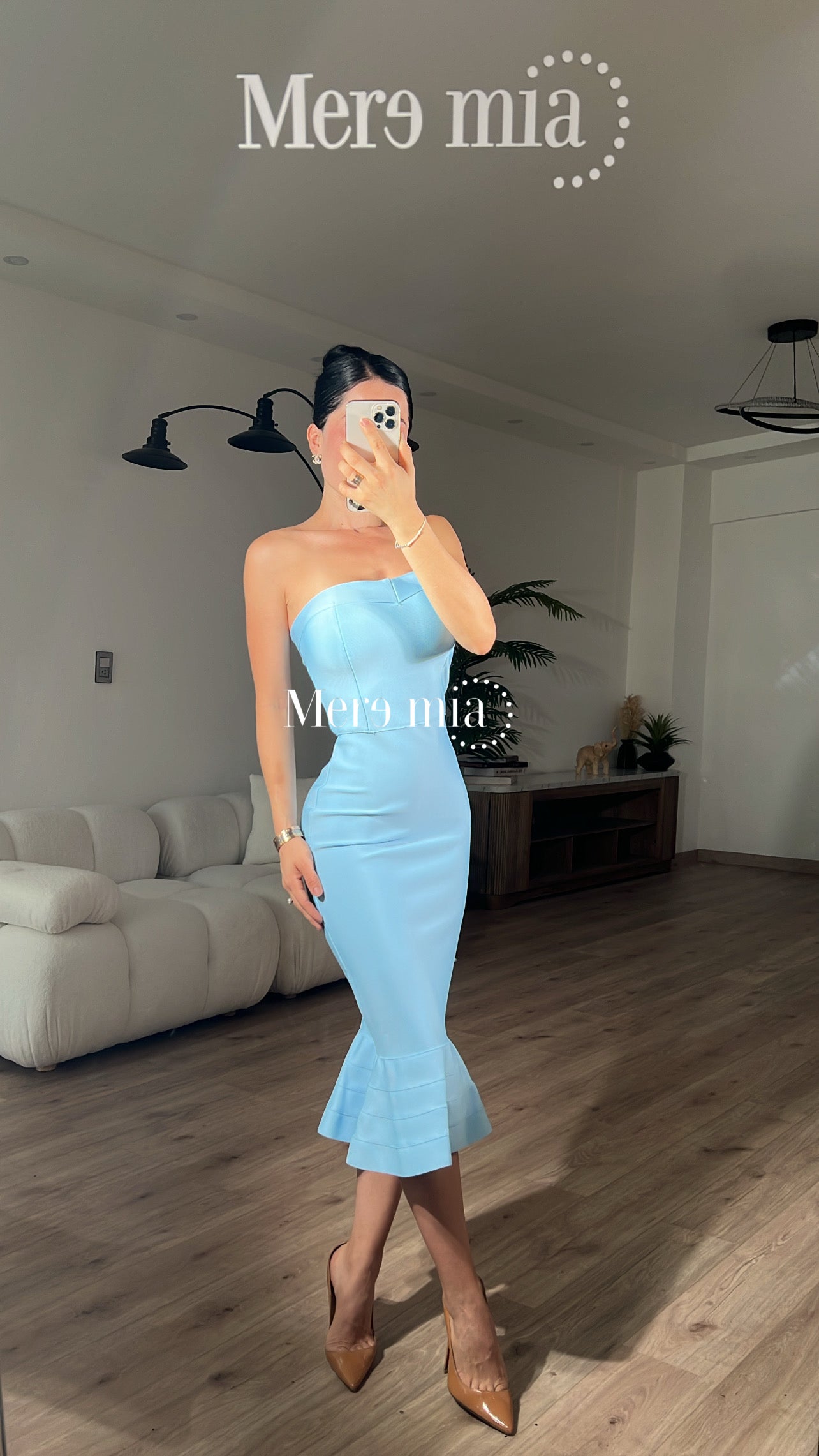 Vestido azul cielo olan