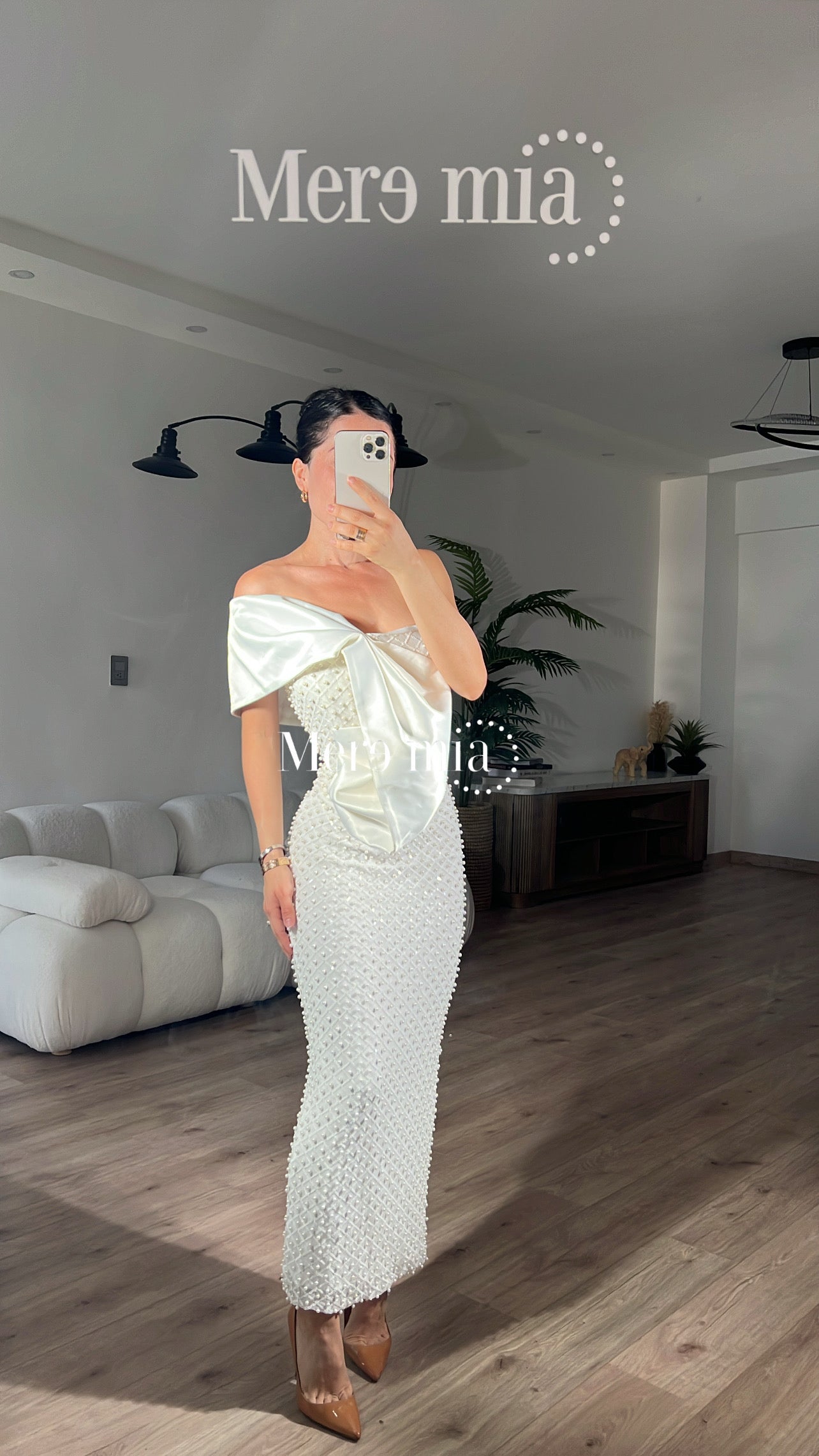 Vestido blanco esc hombro sat