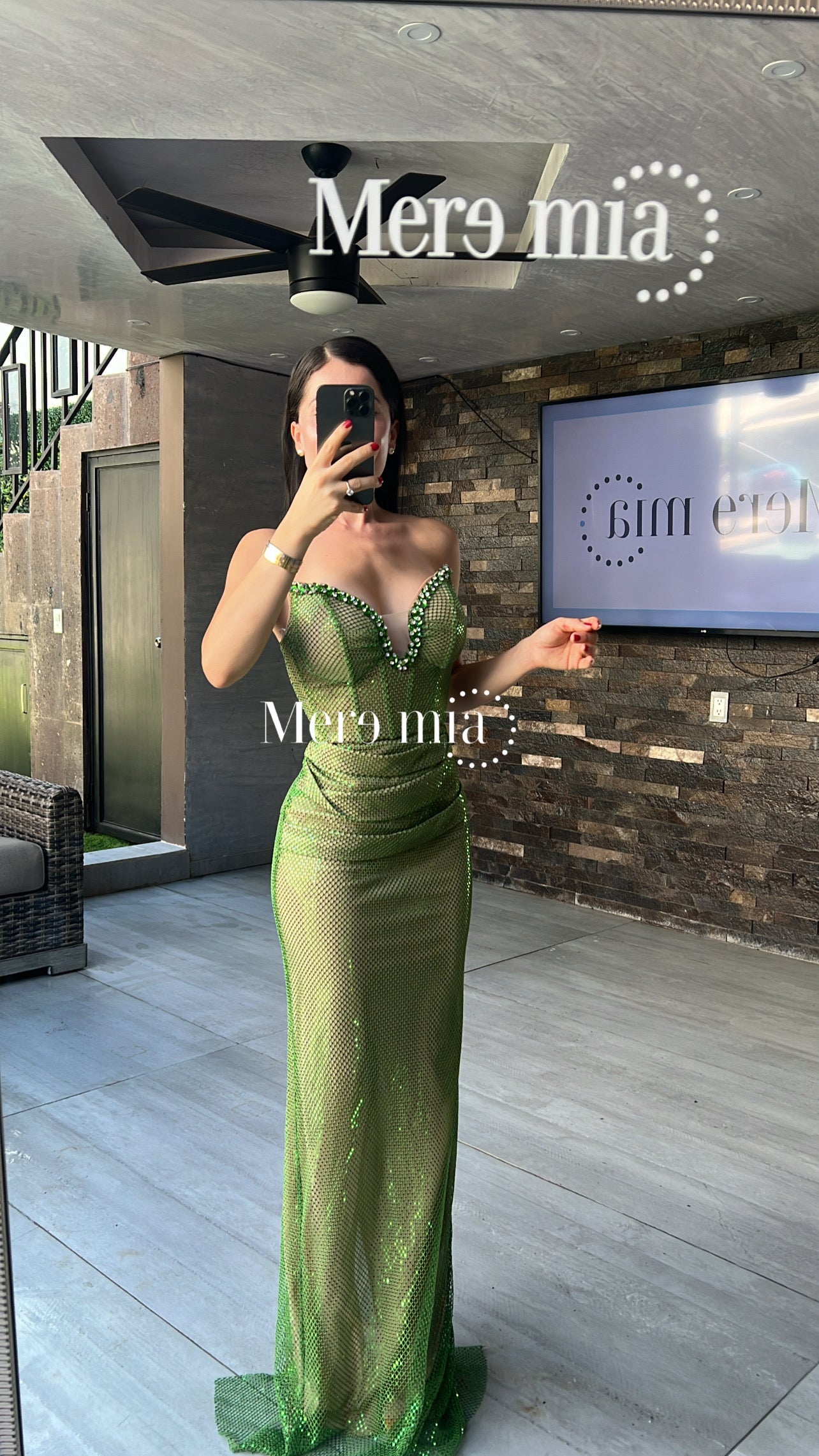 Vestido verde torn apl