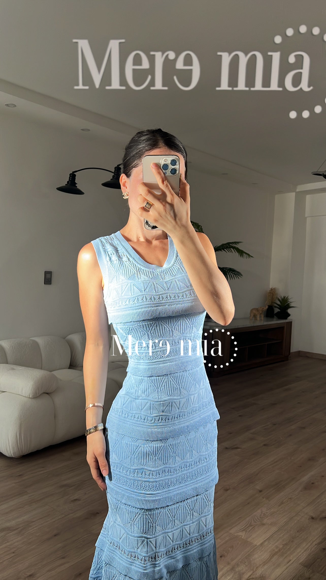Vestido azul olanes