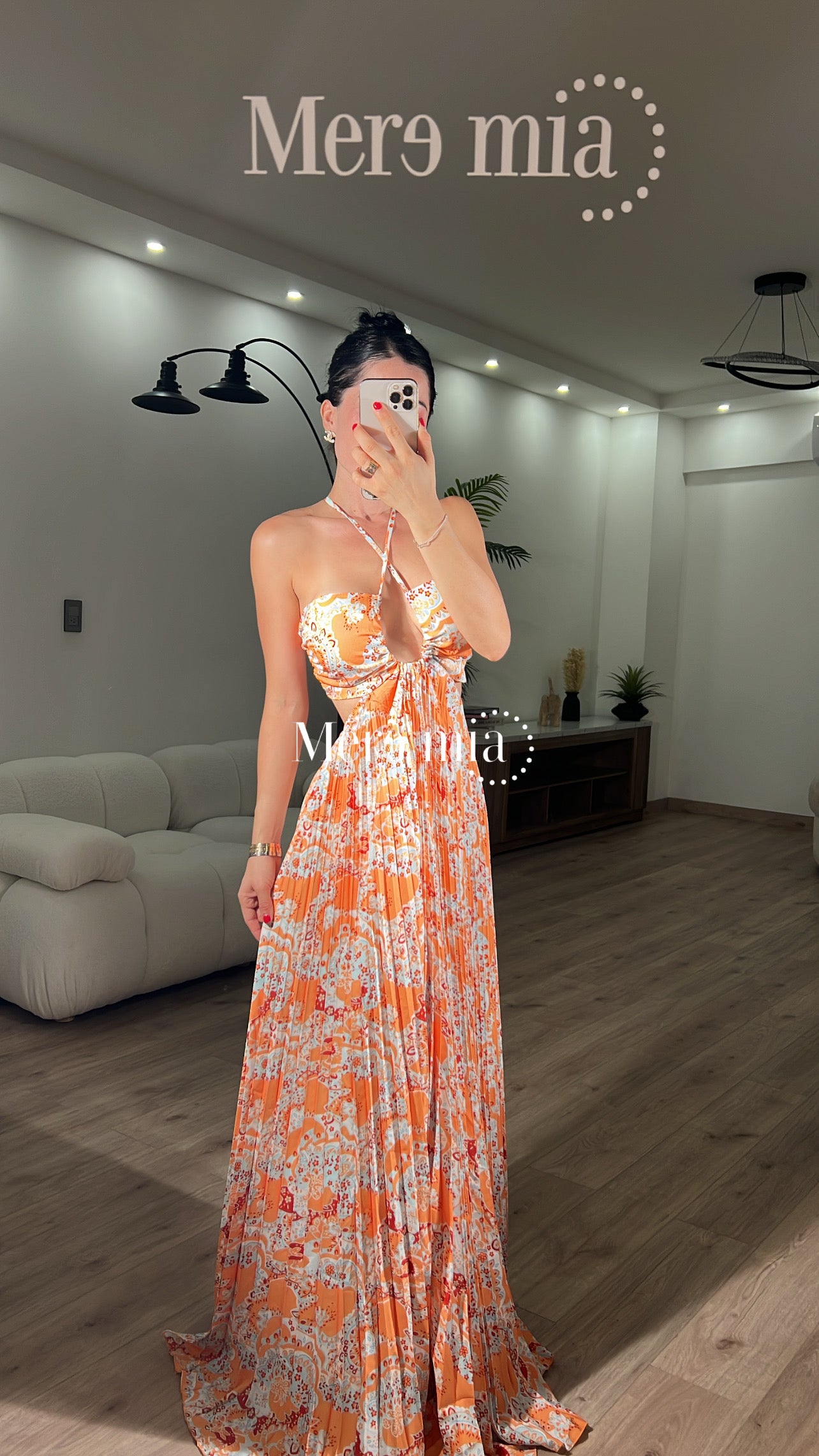 Vestido plisado tablones
