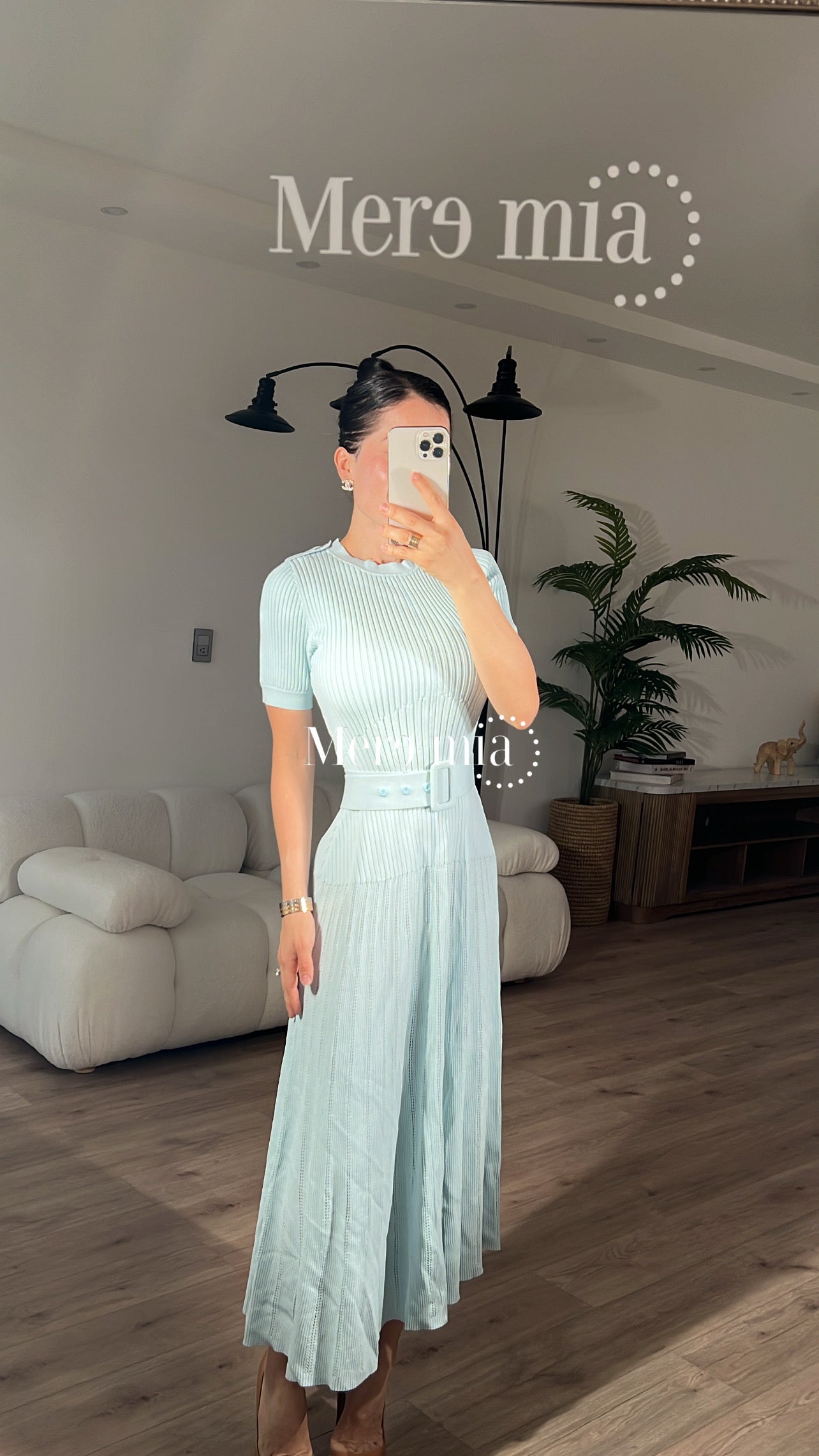 Vestido azul rayado cint