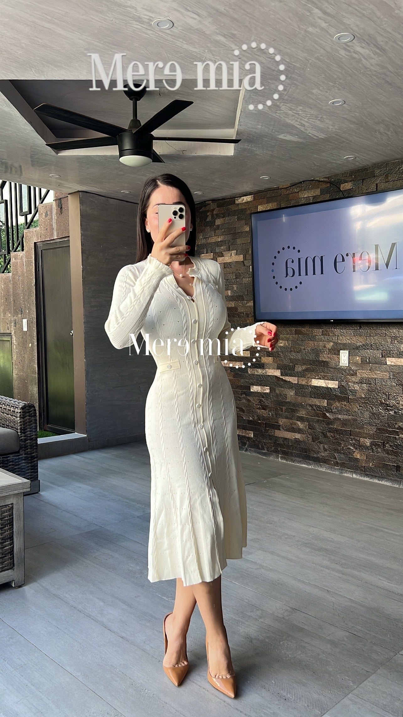 Vestido ivory olanes ab