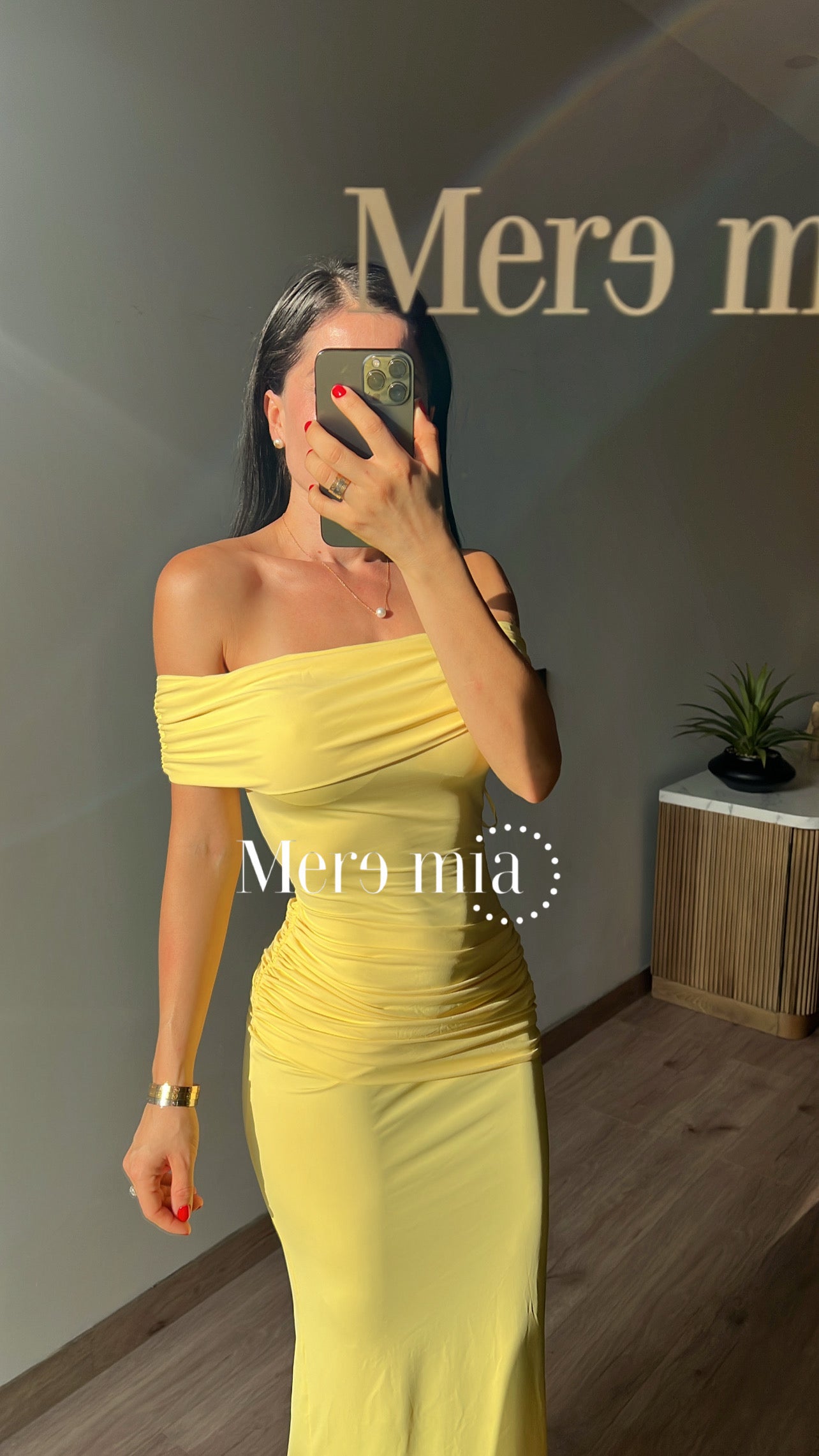 Vestido amarillo ml plisado