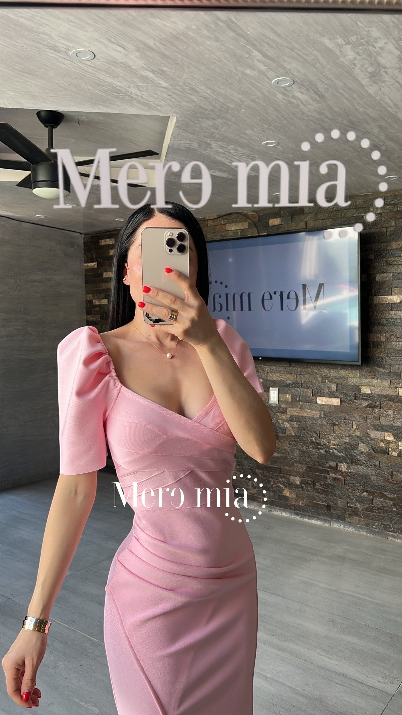 Vestido rosa cruzado mc