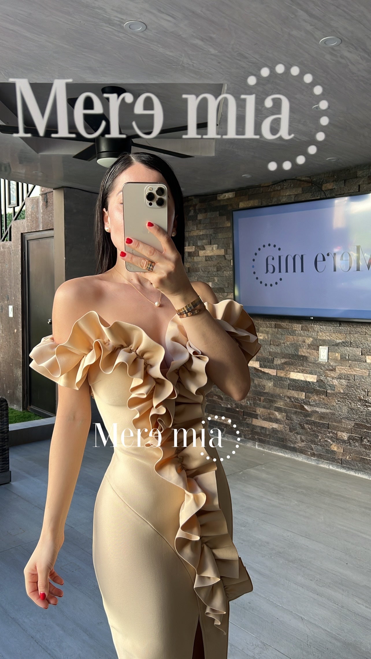 Vestido nude esc cruzada