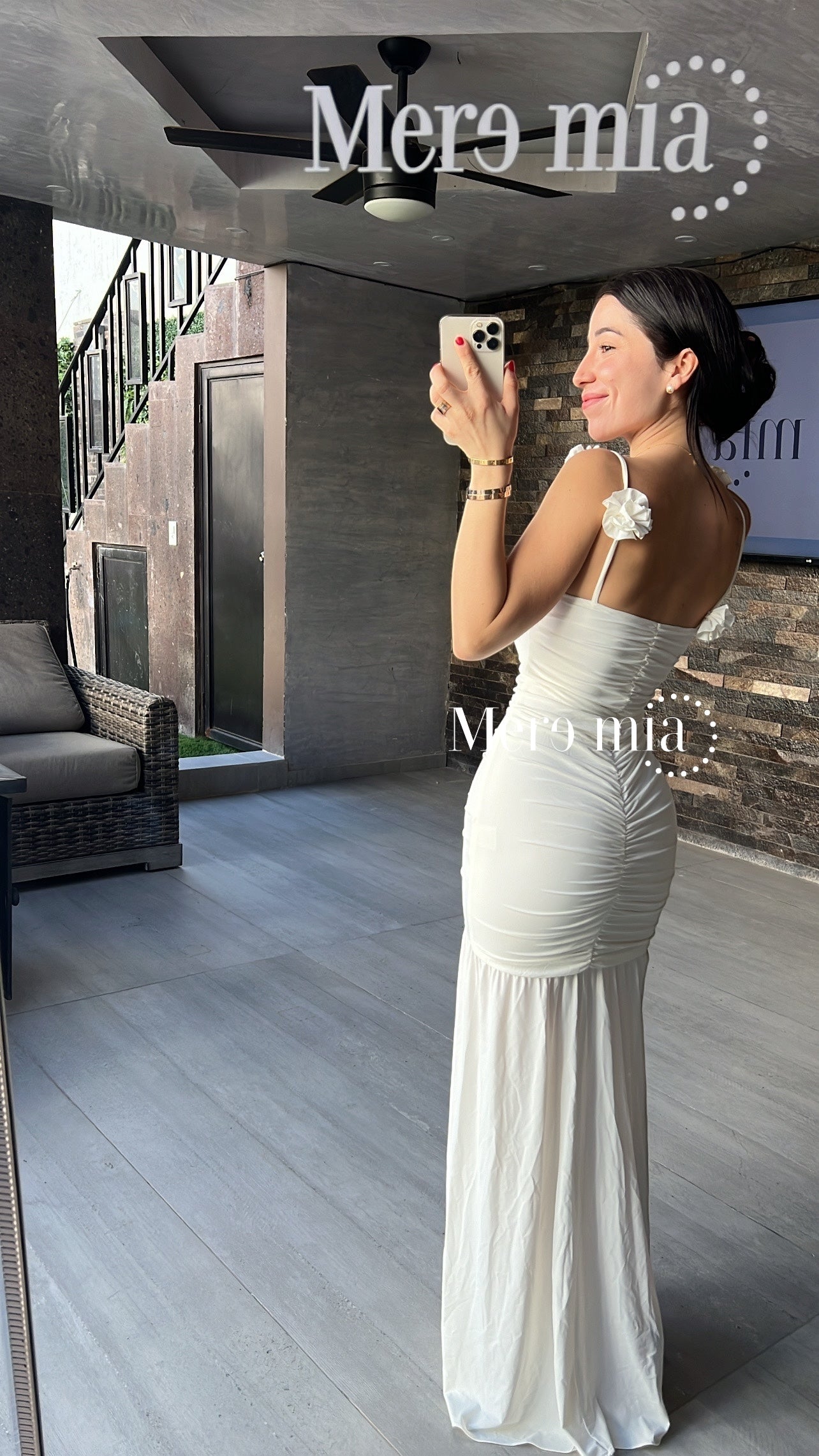 Vestido blanco plisado tir