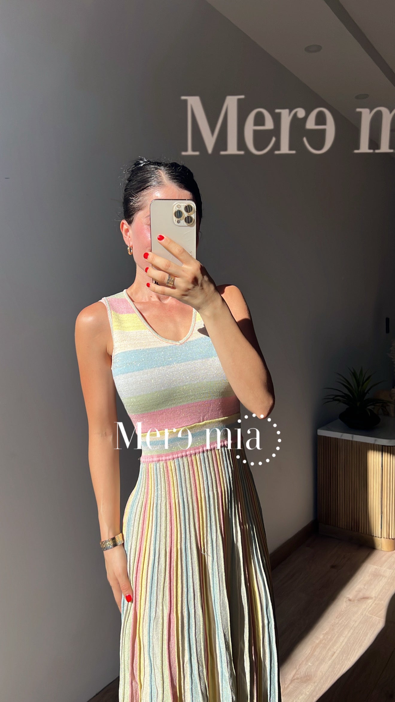 Vestido rayado colores pastel