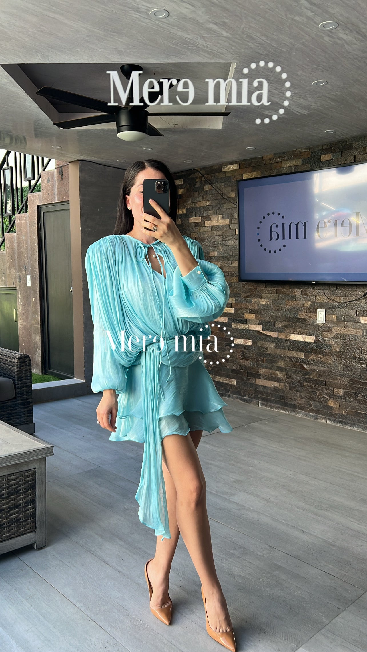 Vestido aqua olanes