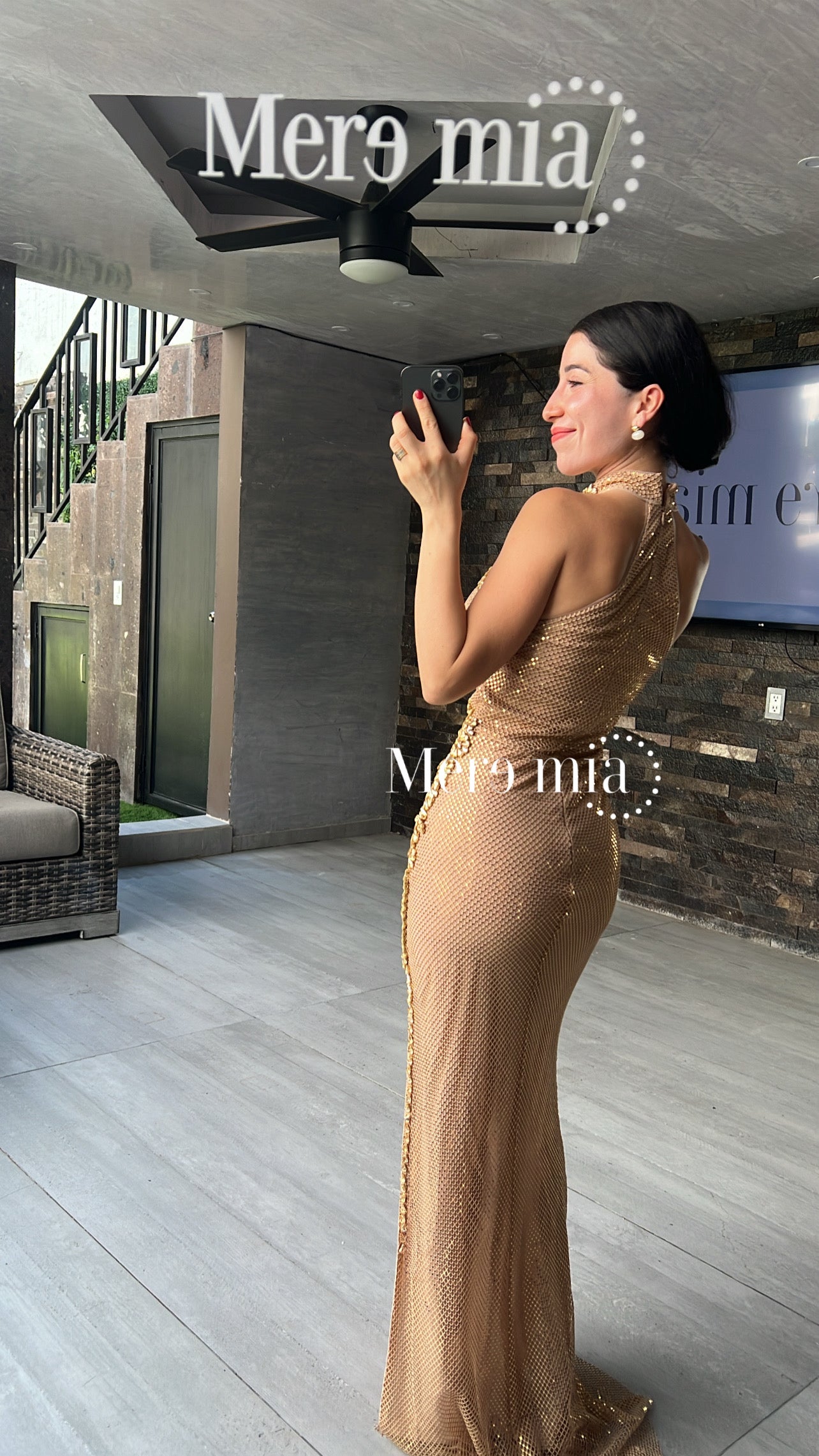Vestido cobre torn cuello