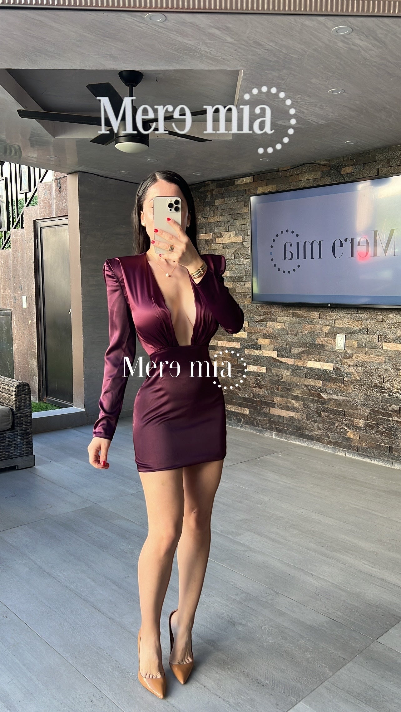 Vestido tinto V ml