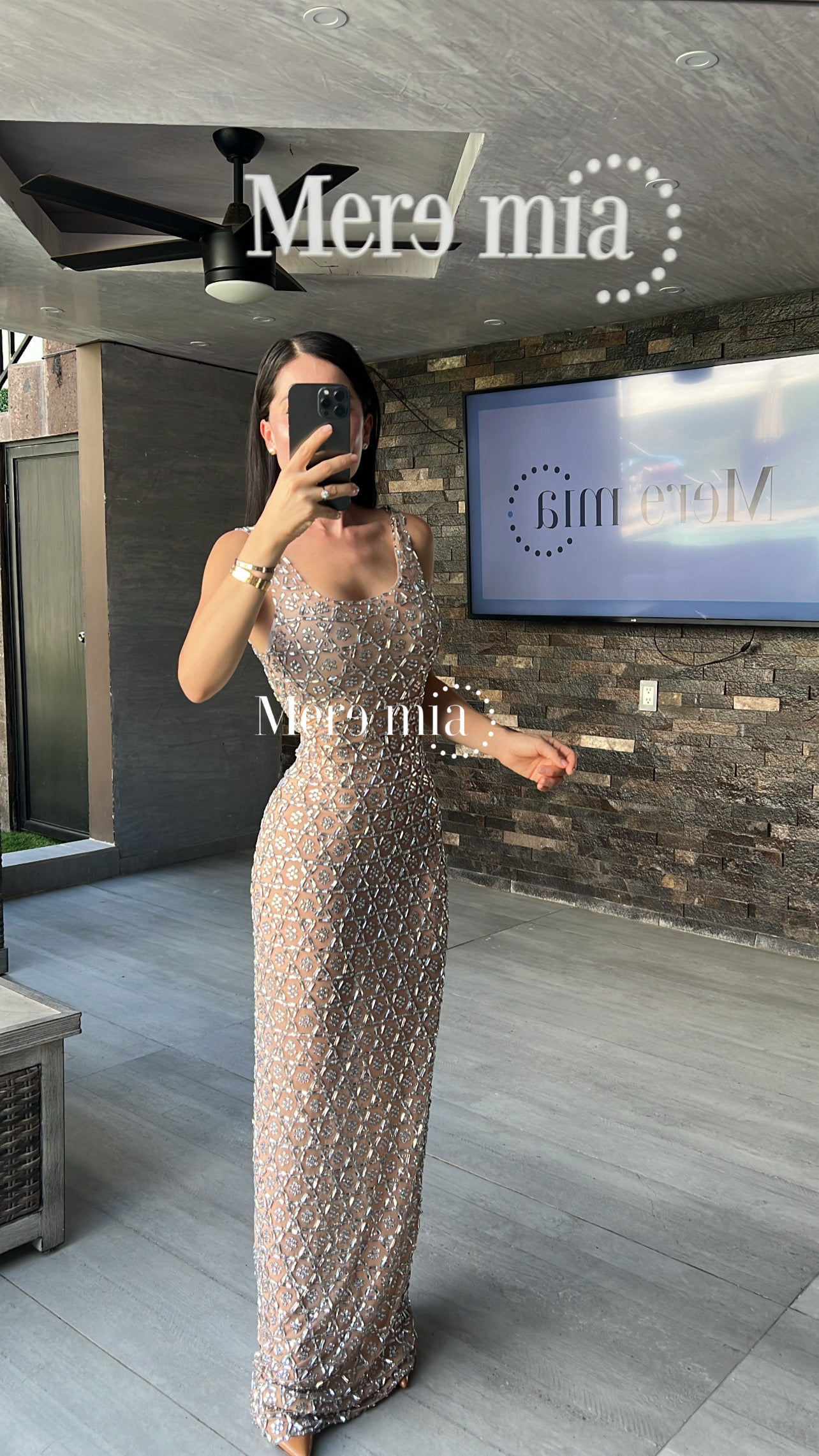 Vestido plata transparente