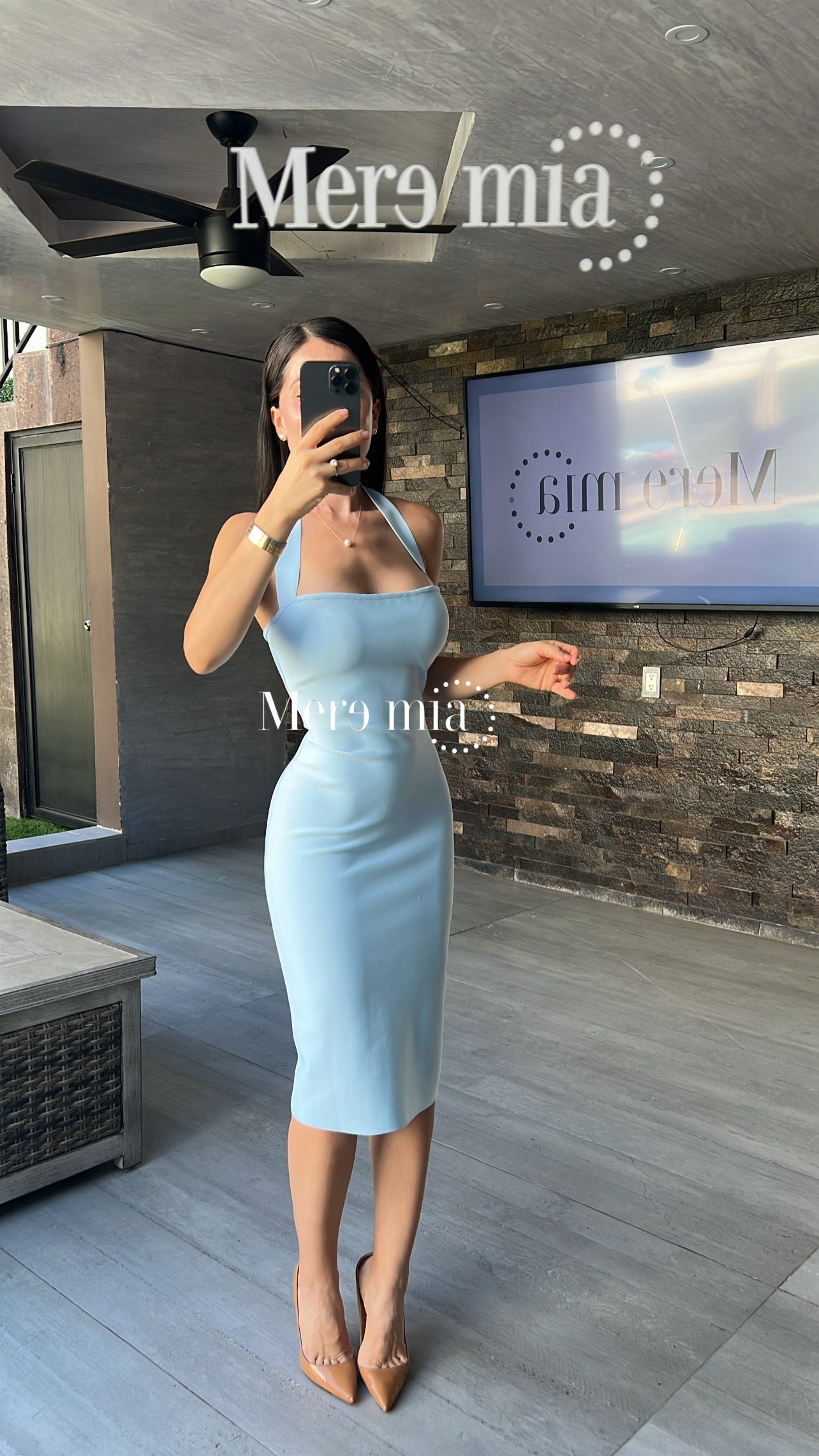 Vestido azul halter