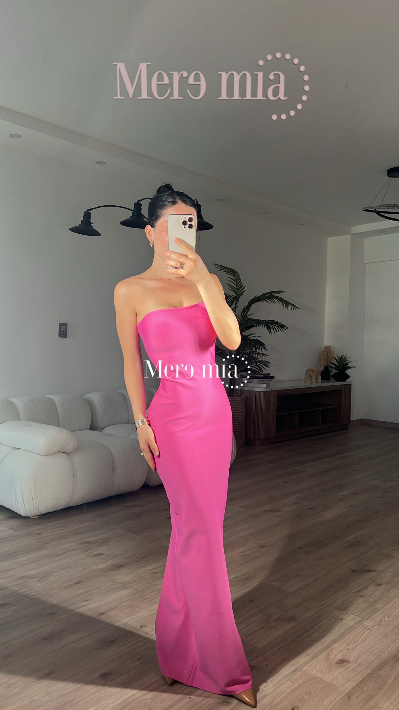 Vestido rosa strapp