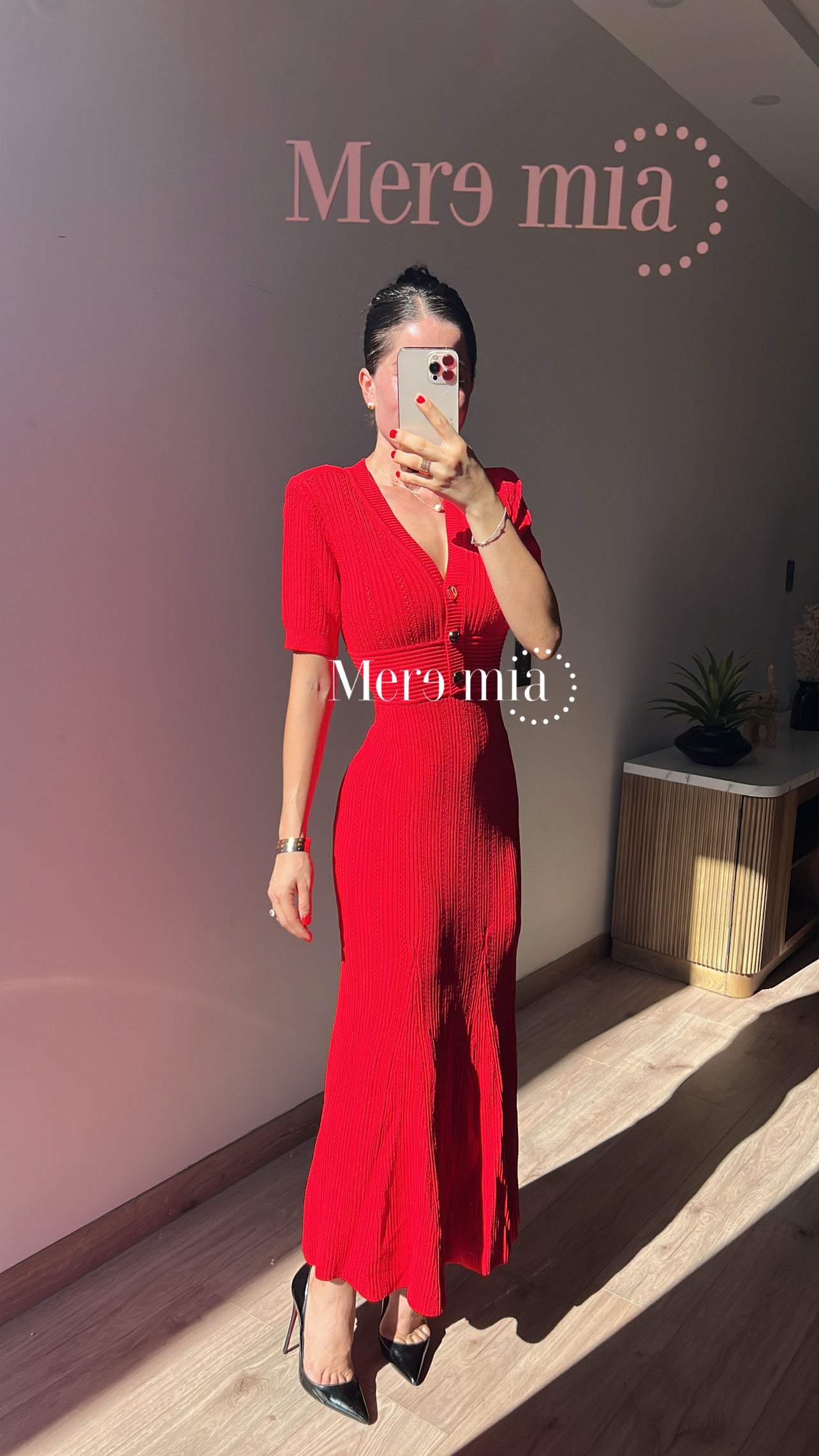Vestido rojo rayado mc