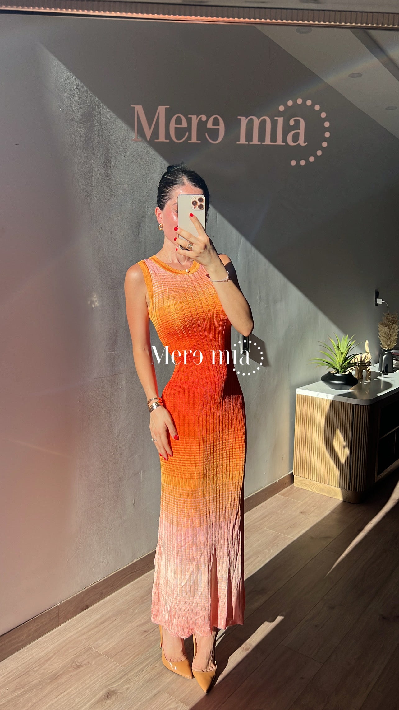 Vestido colores naranja