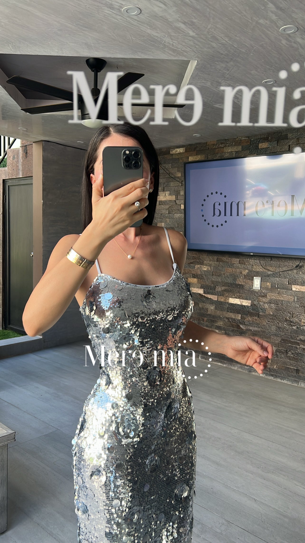 Vestido flores plata