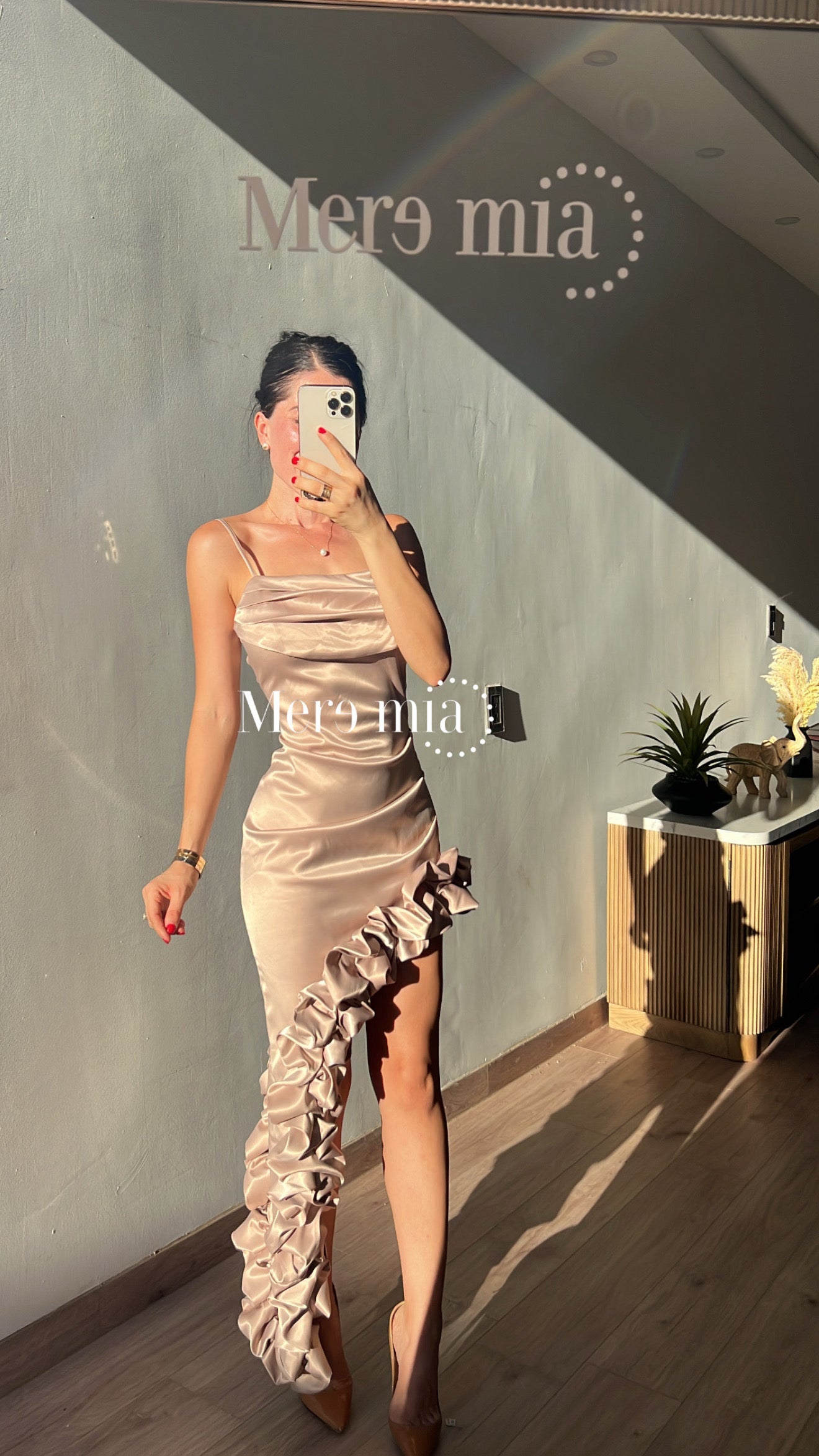 Vestido beige escarola as
