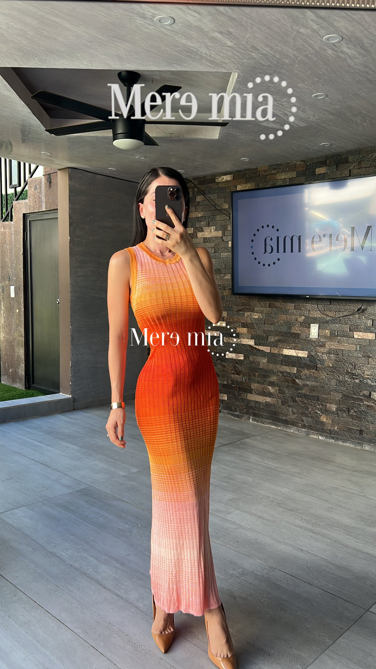 Vestido colores naranja