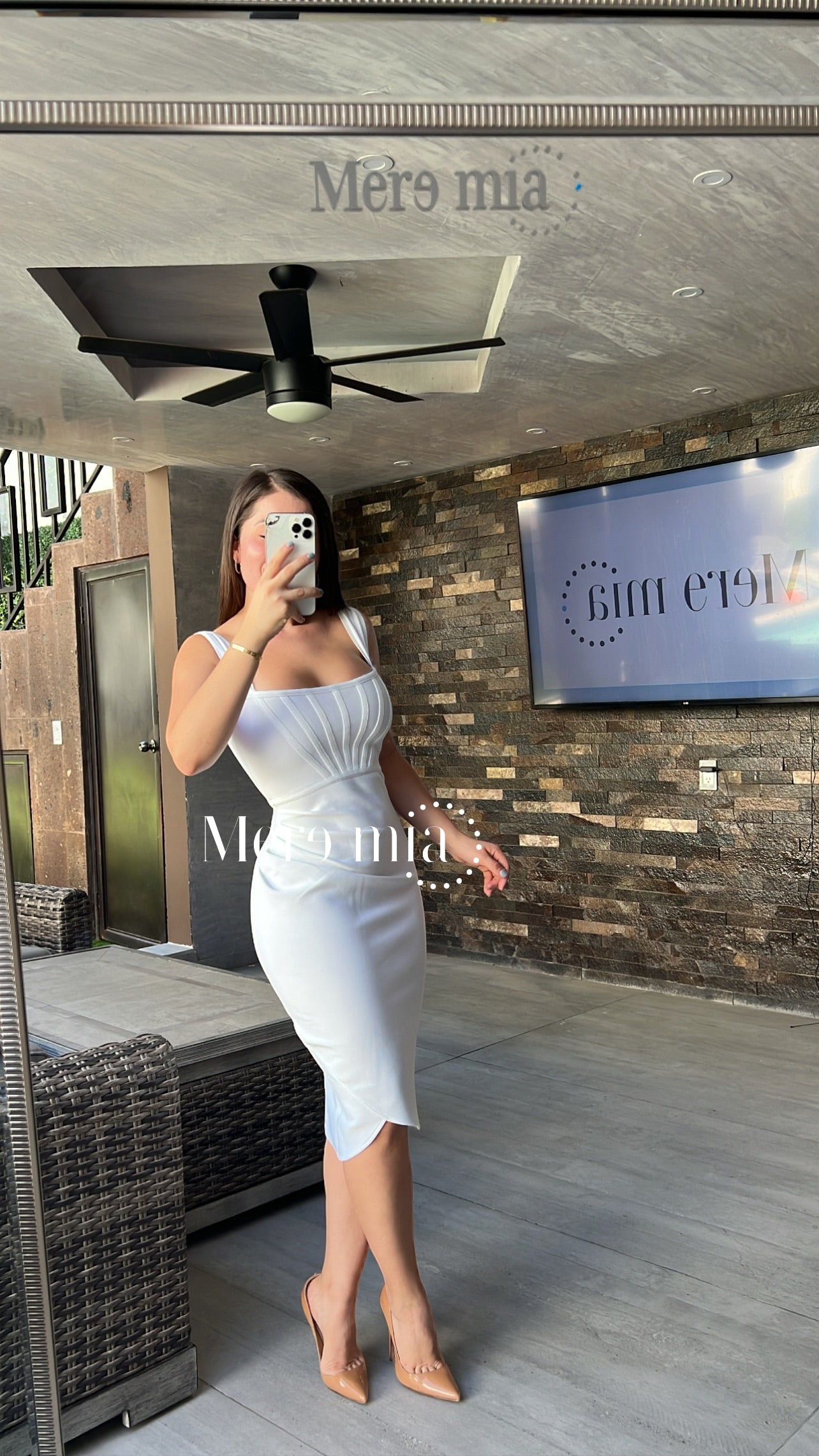 Vestido blanco midi tirantes