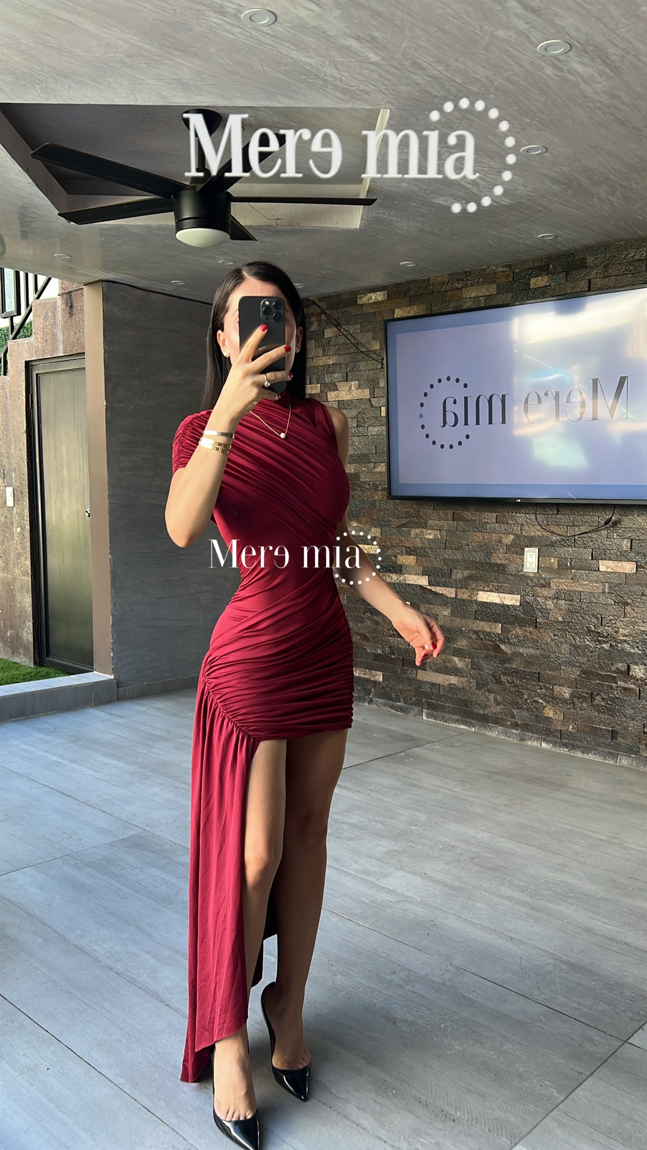 Vestido tinto cruzado